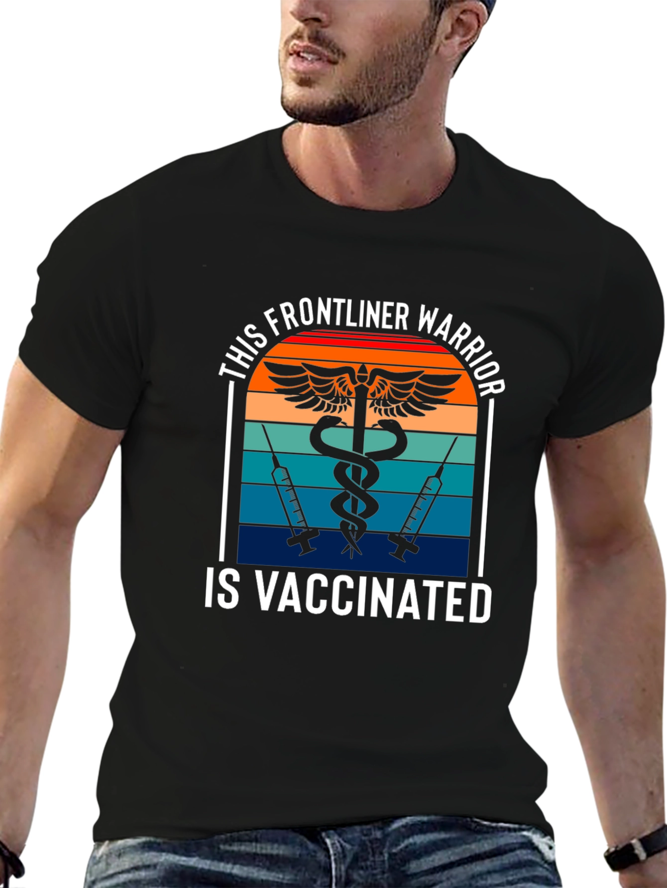 Vaccinated Frontliner Warrior Graphic Tee