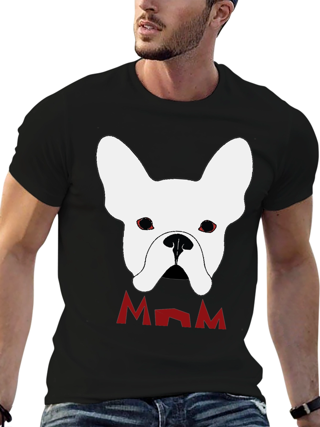 French Bulldog Mom Black T-Shirt