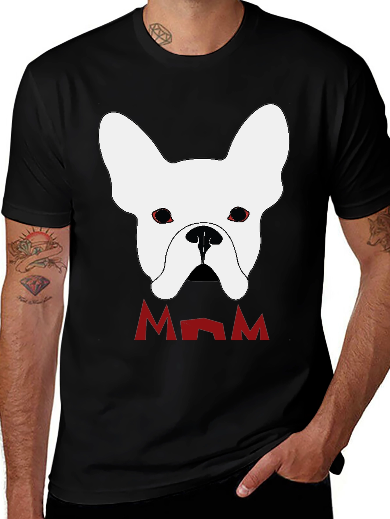 French Bulldog Mom Black T-Shirt