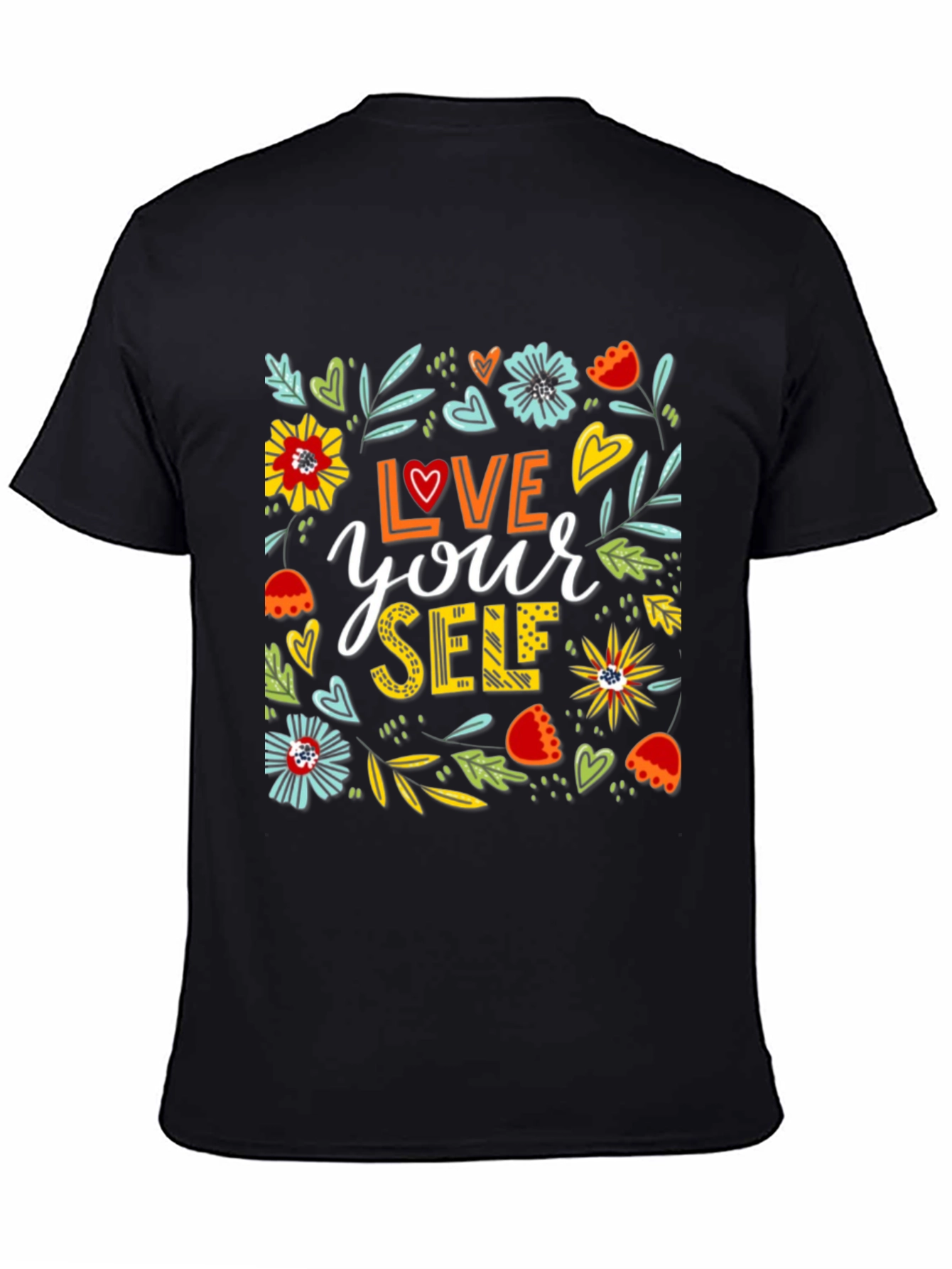 Love Yourself Graphic Tee - Floral Design
