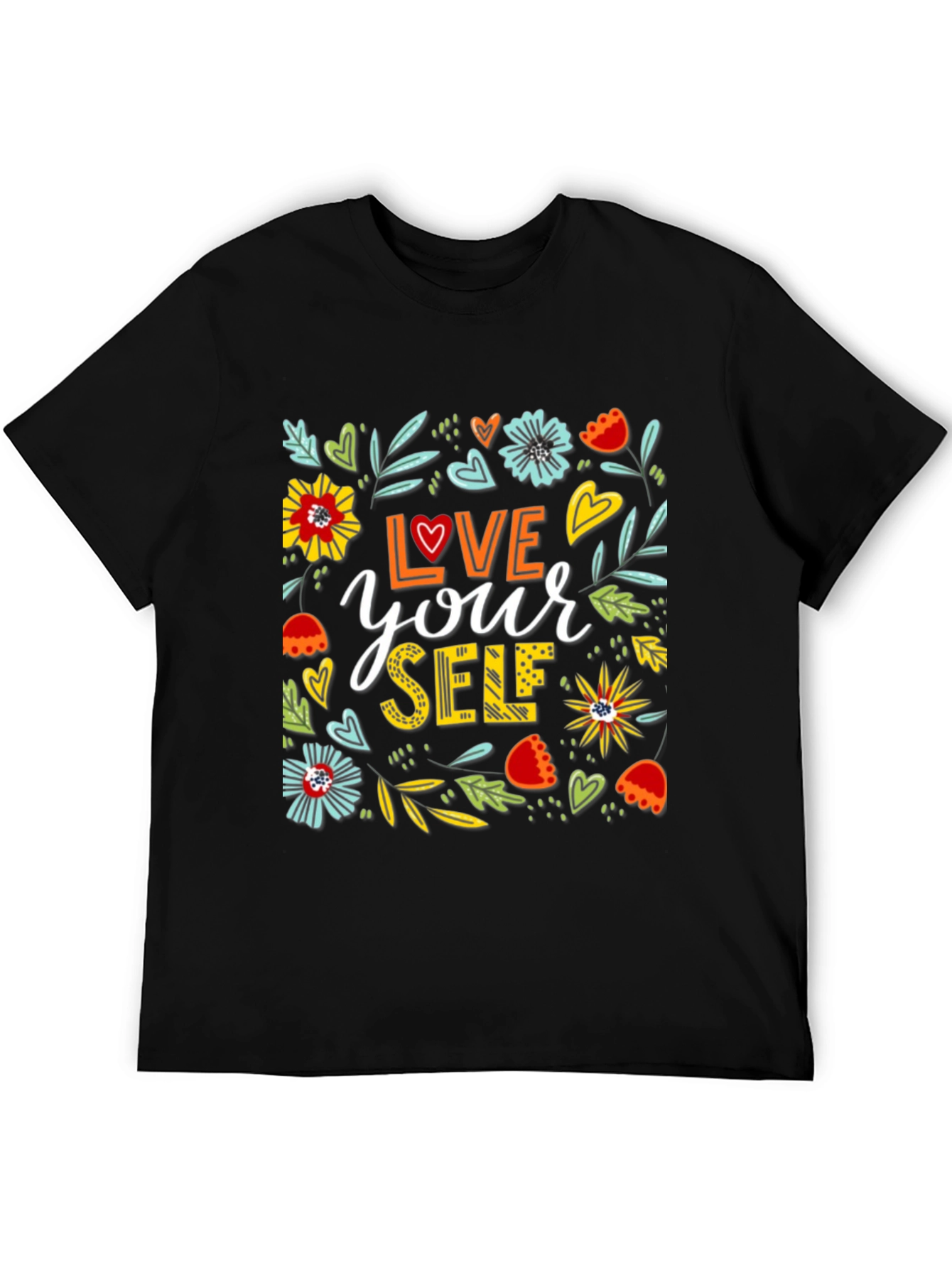 Love Yourself Graphic Tee - Floral Design
