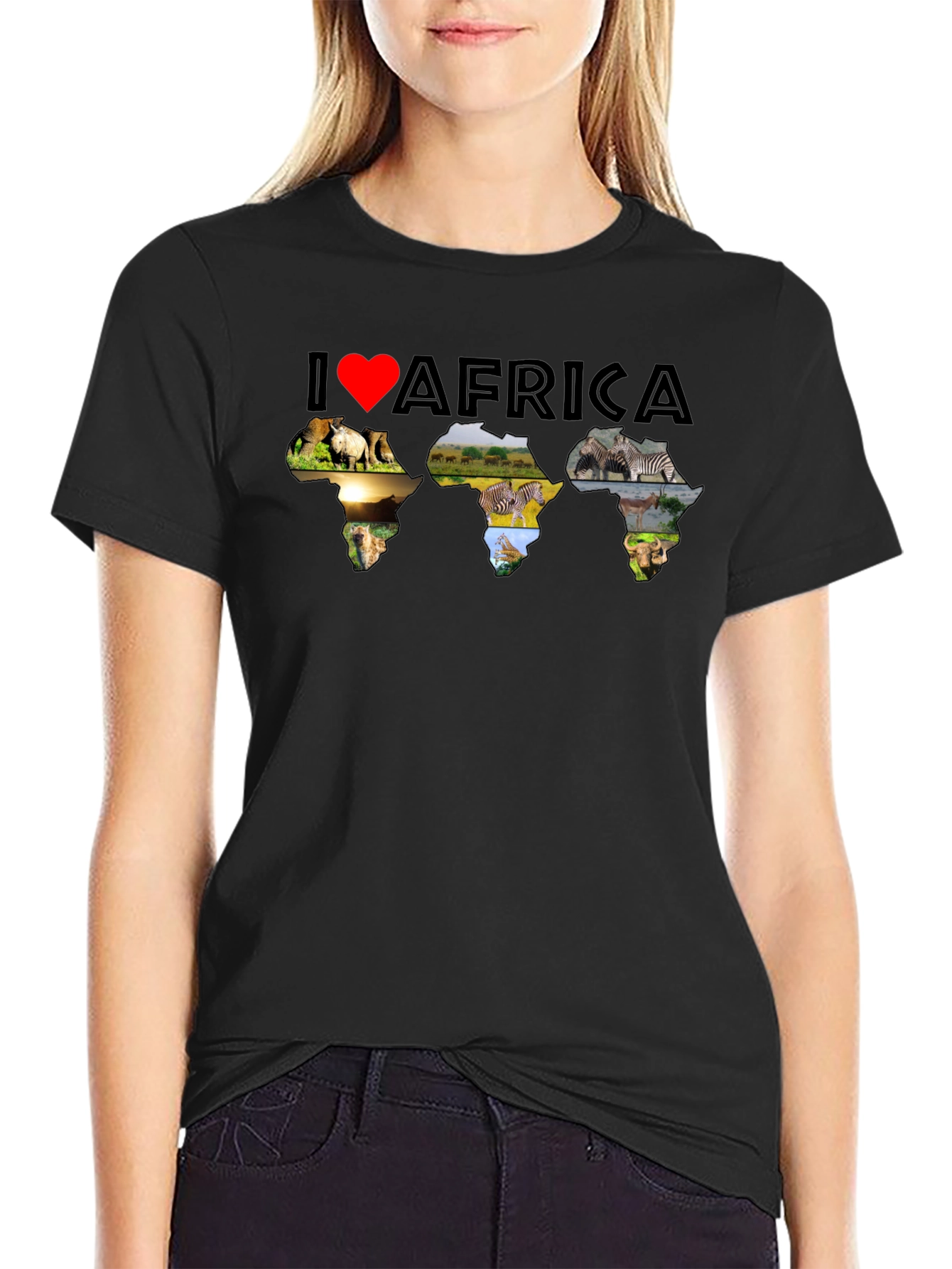 I Love Africa T-Shirt Black