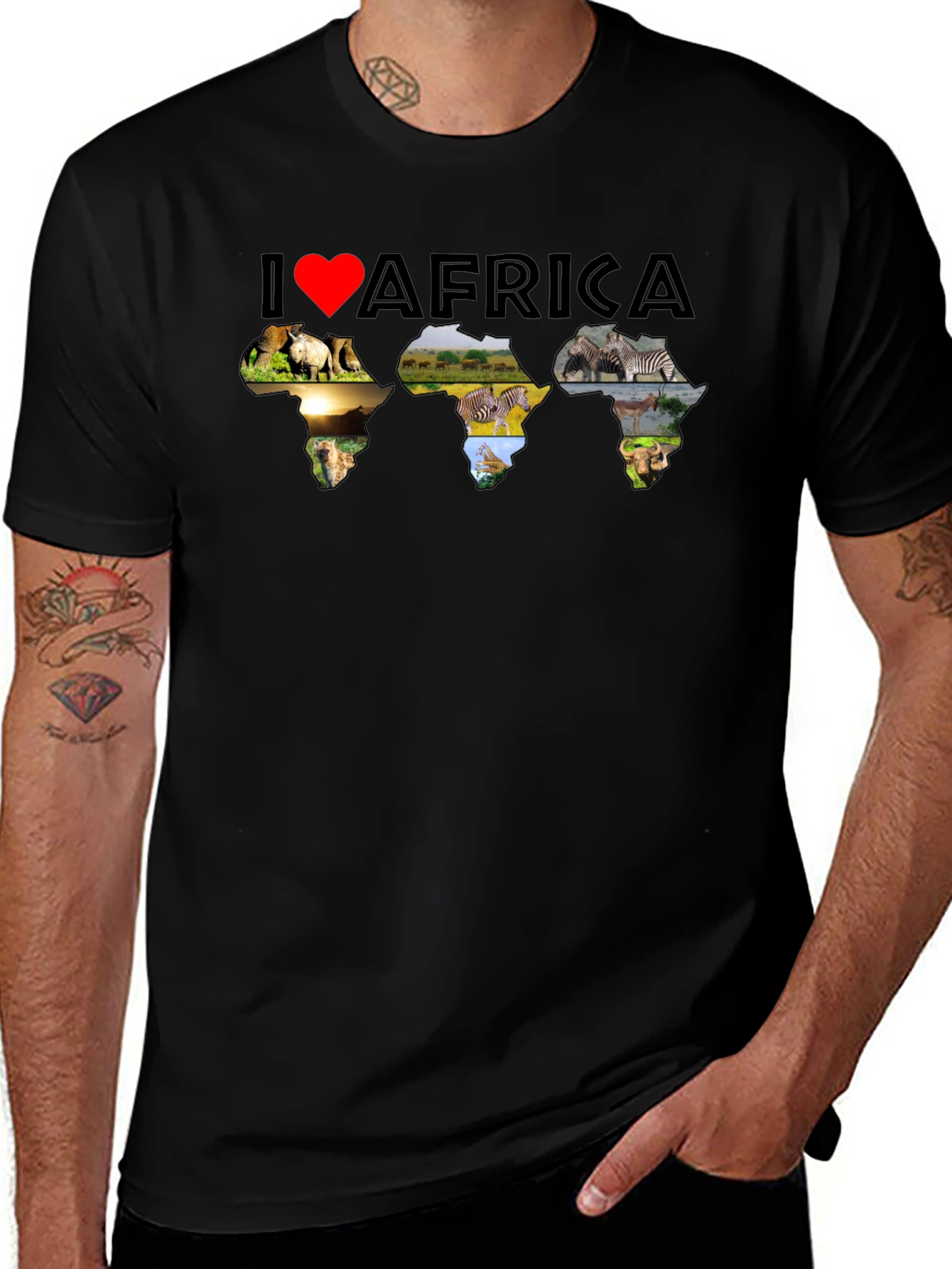 I Love Africa T-Shirt Black