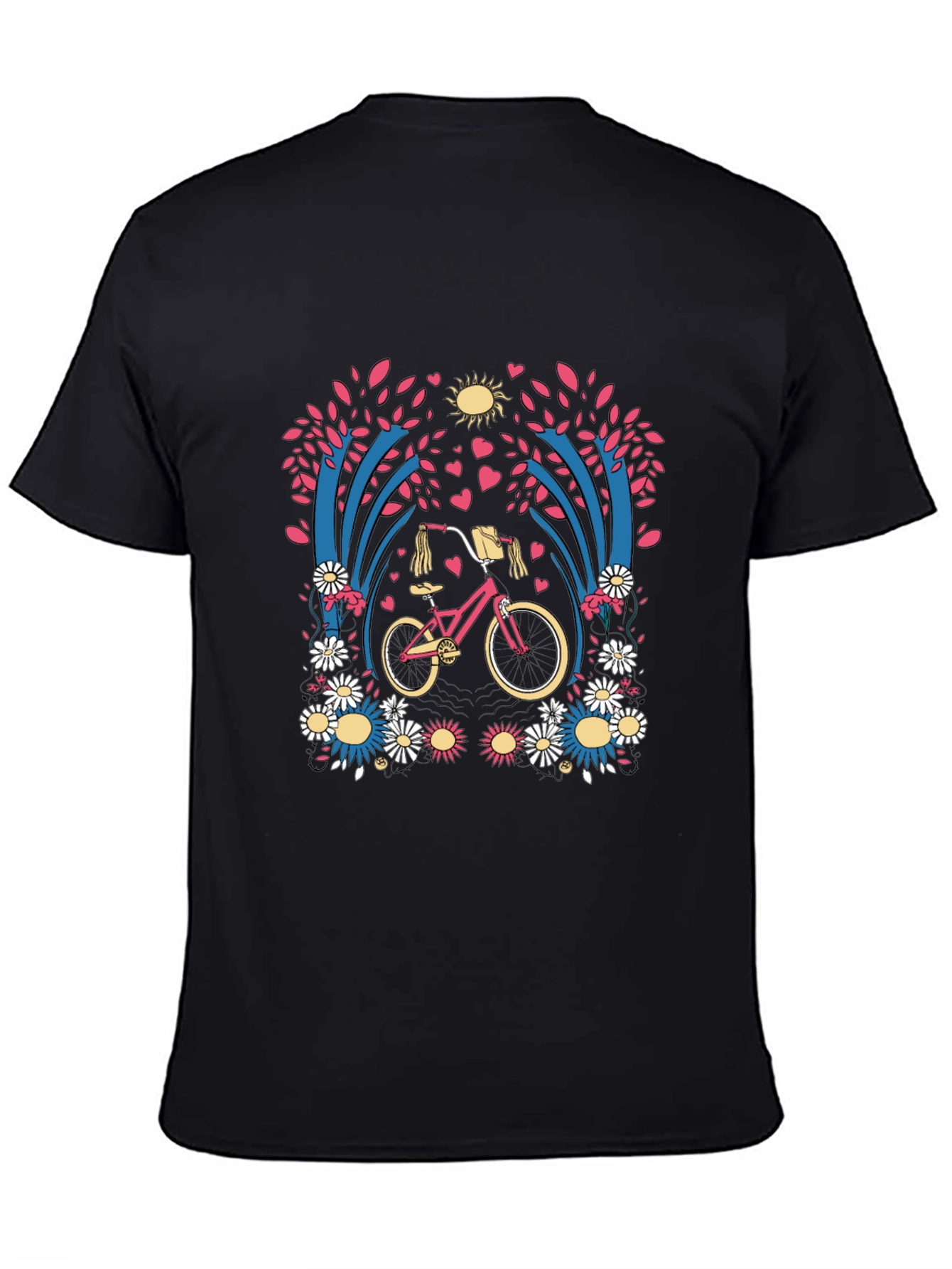 Floral Bicycle Graphic T-Shirt