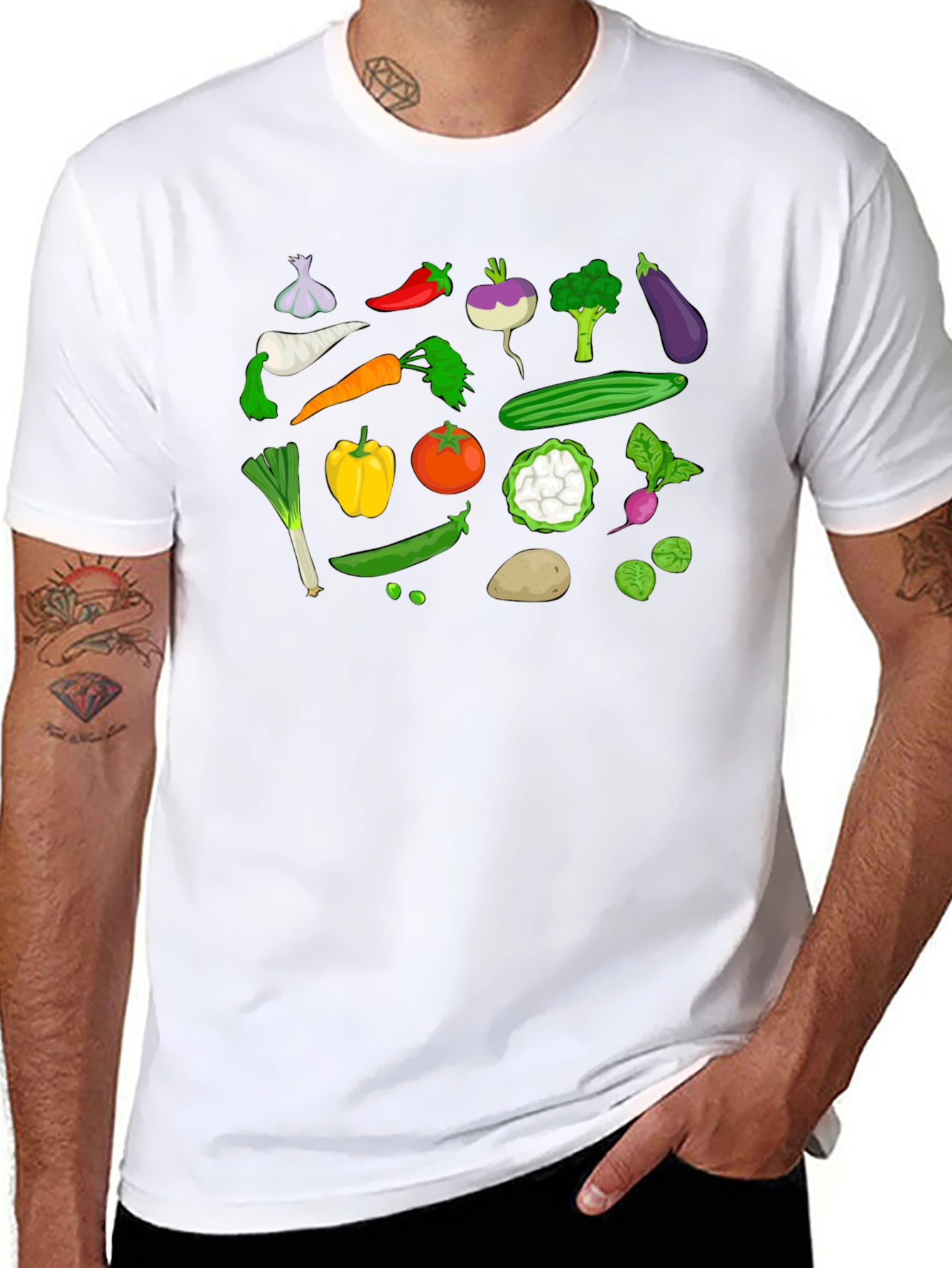 Vegetable Graphic T-Shirt - Fresh Produce Design