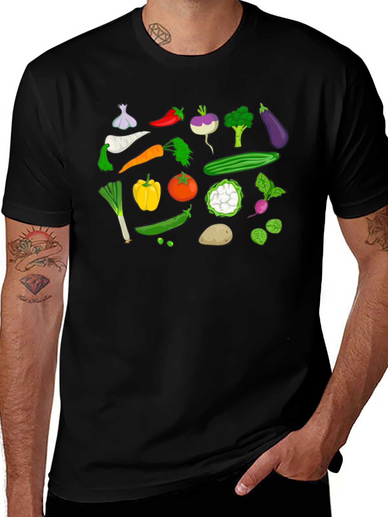 Vegetable Graphic T-Shirt - Fresh Produce Design