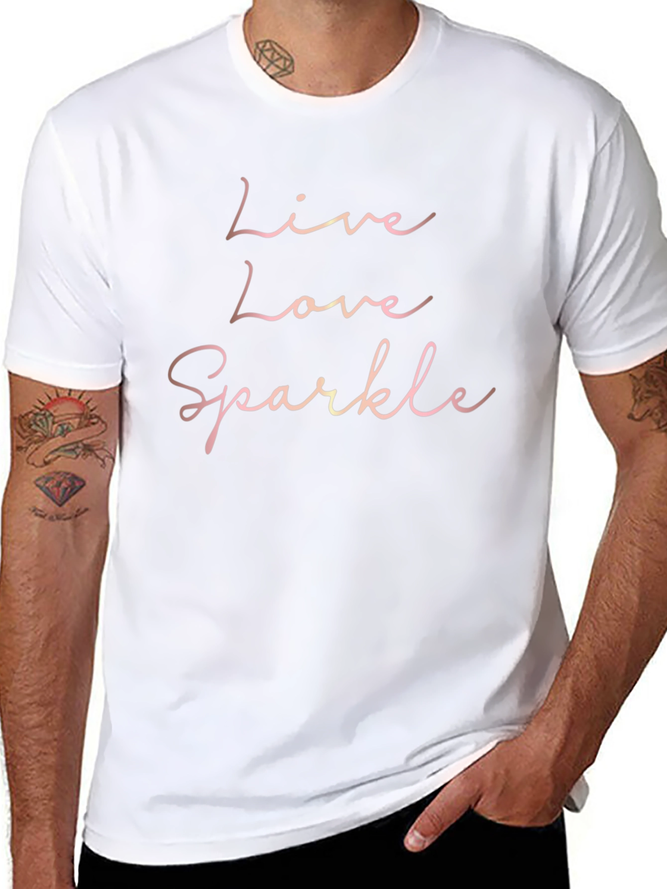 Live Love Sparkle Black Graphic Tee