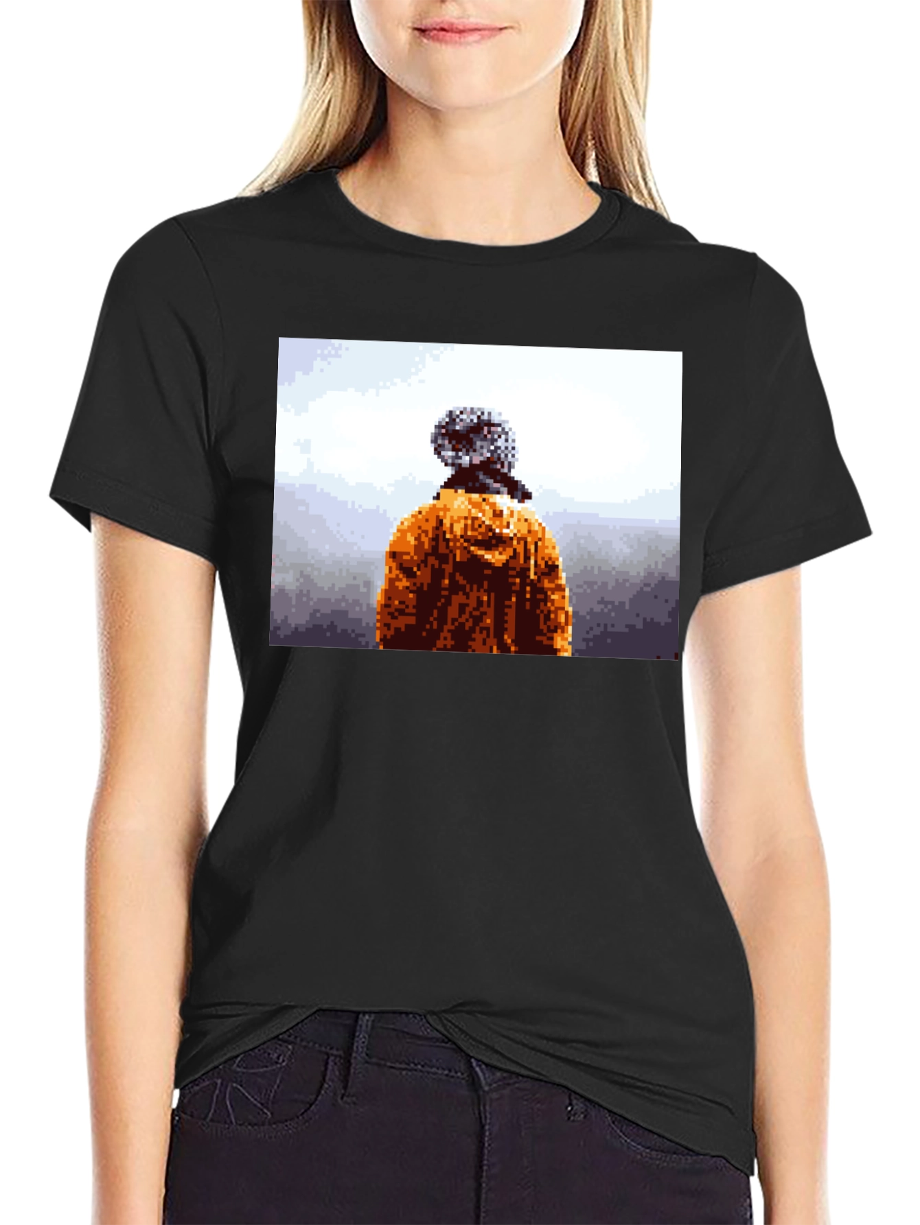 Pixelated Explorer Black T-Shirt