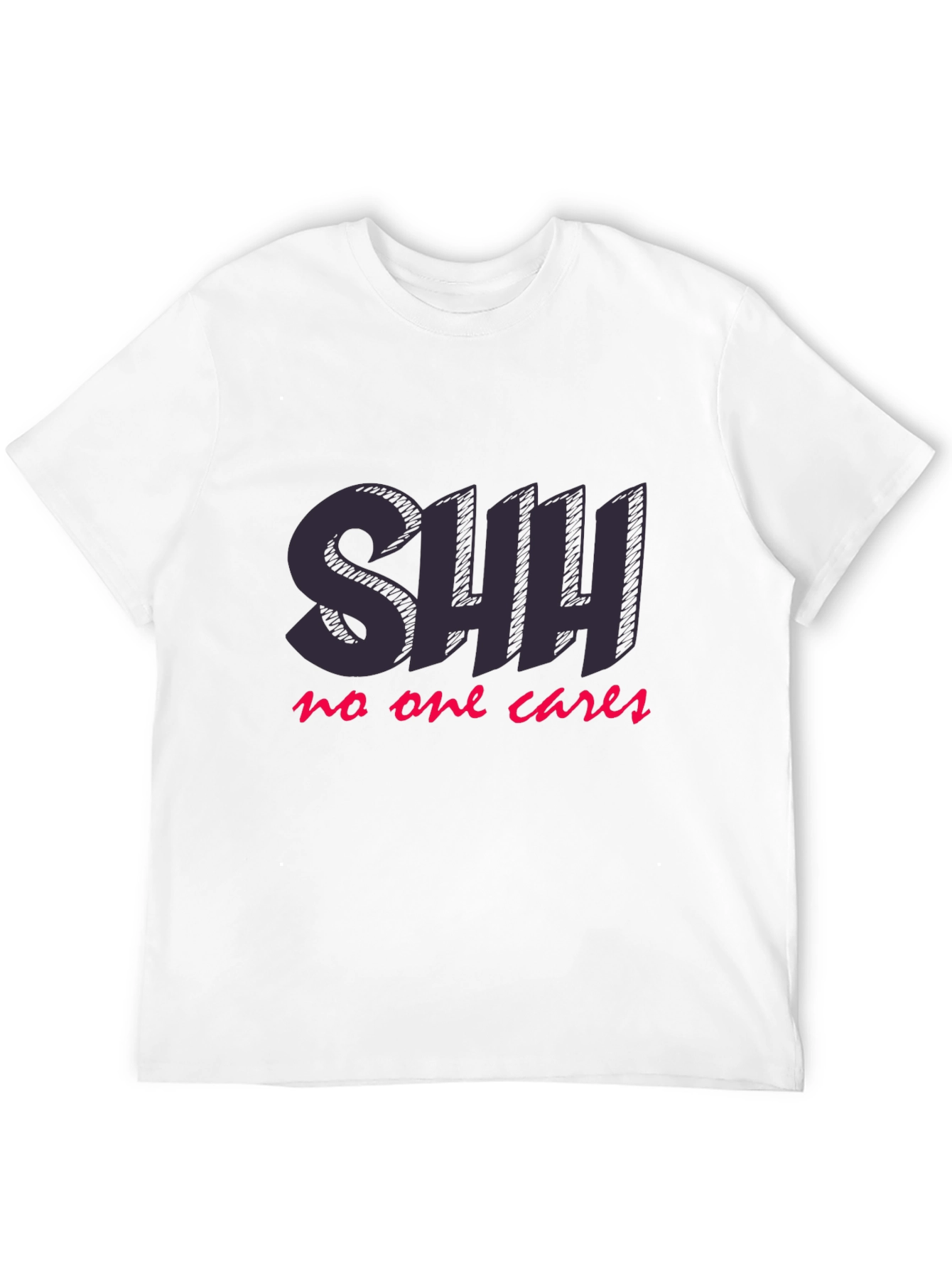 SHH No One Cares Black Graphic T-Shirt