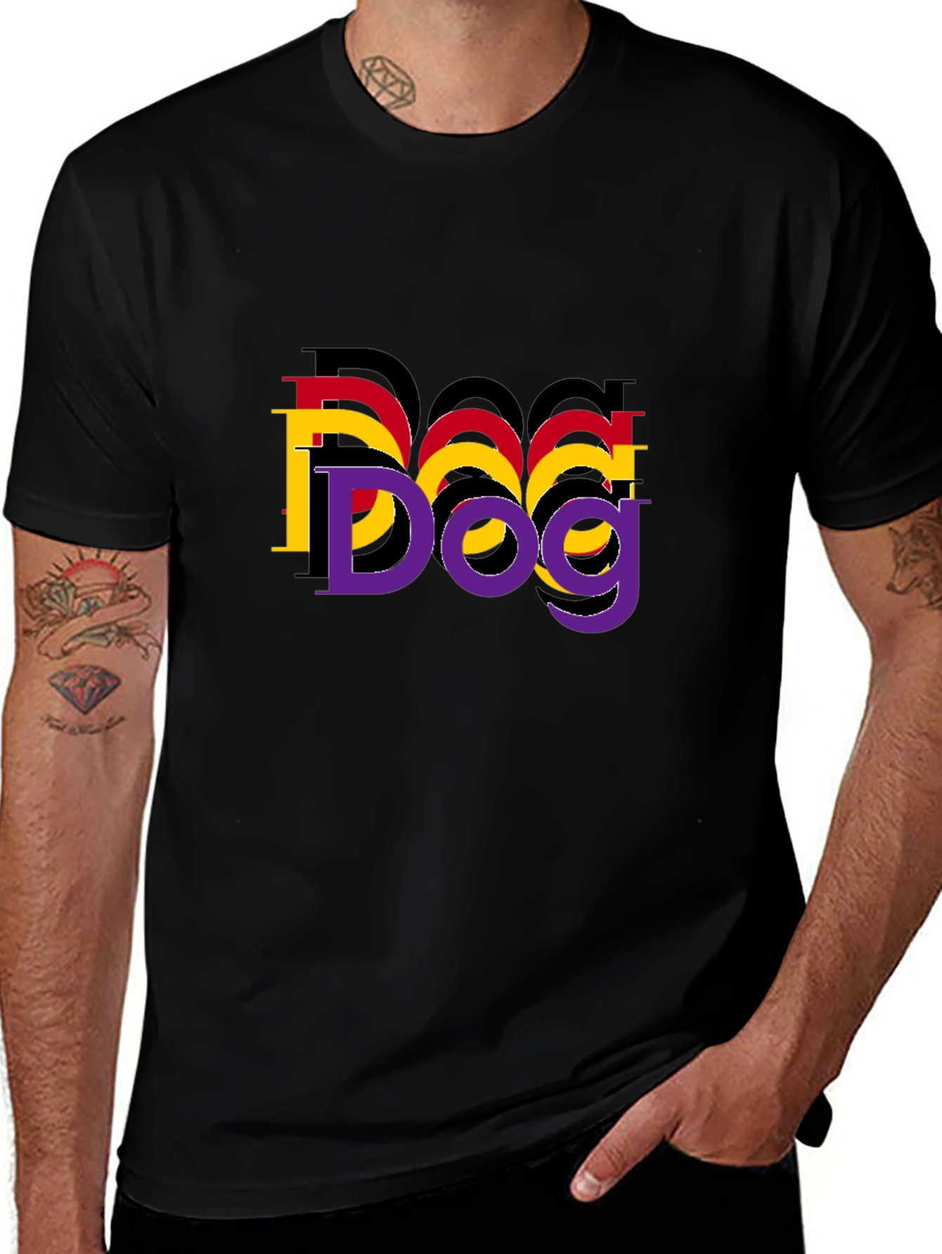Dog Graphic Black T-Shirt