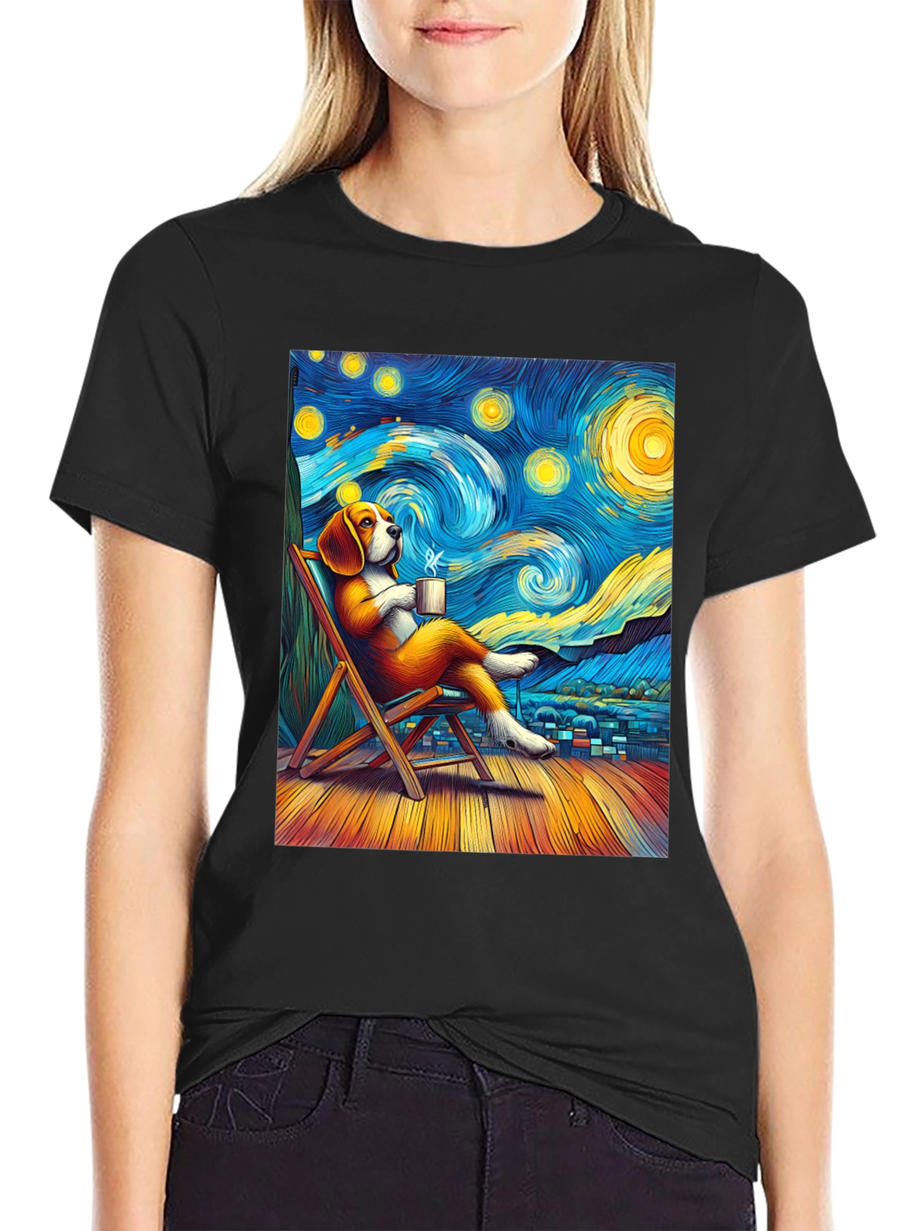 Starry Night Beagle T-Shirt