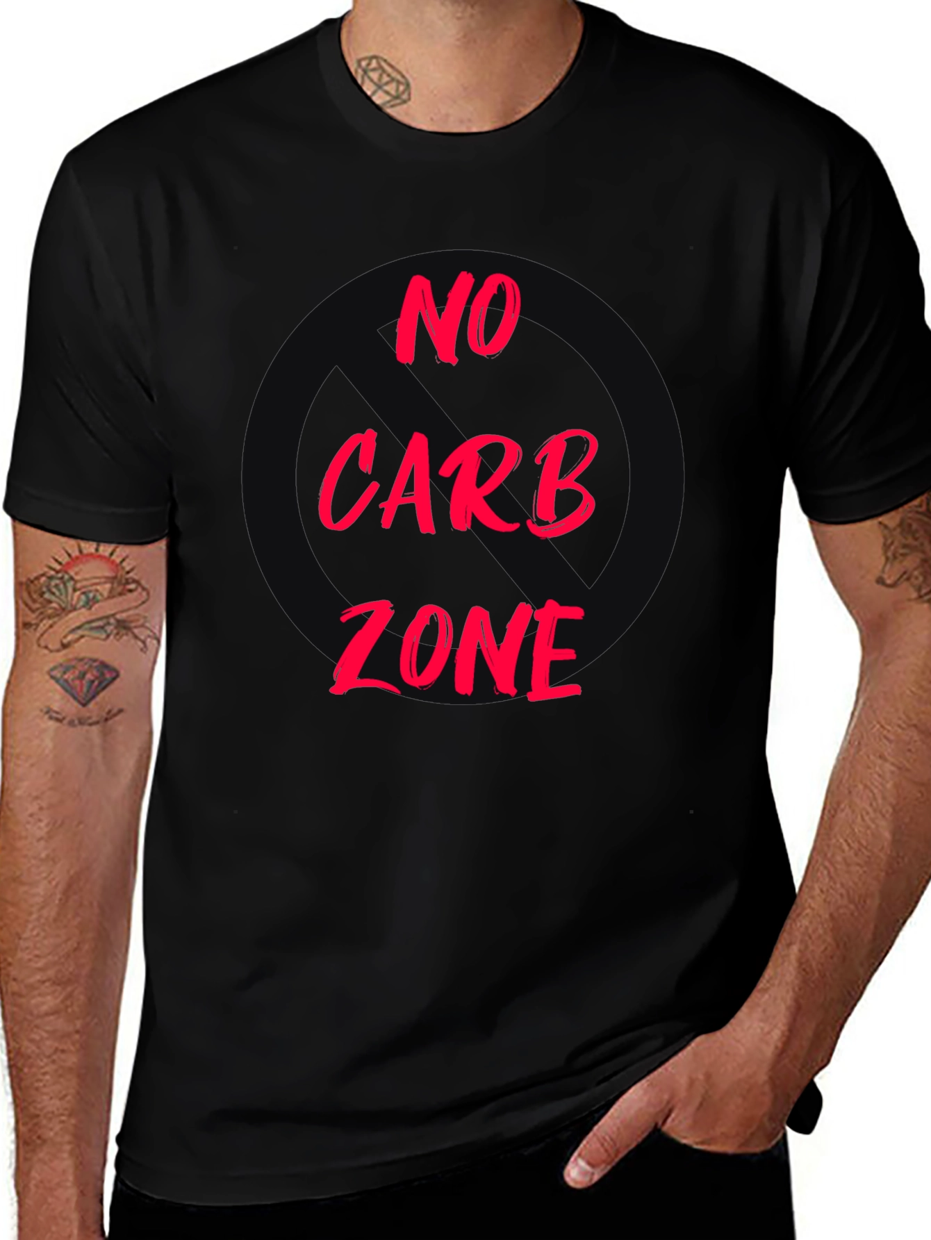 No Carb Zone Black T-Shirt