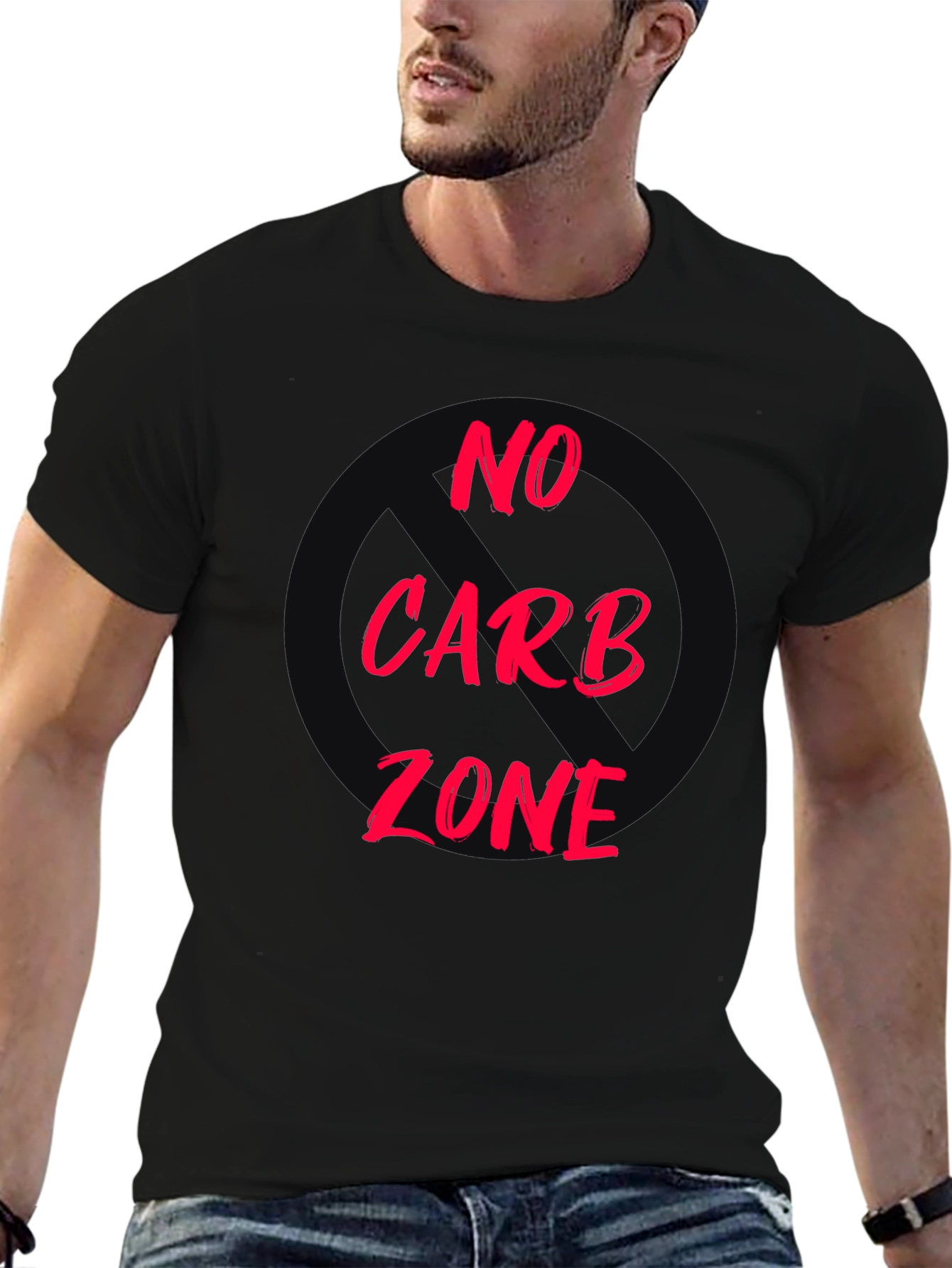 No Carb Zone Black T-Shirt