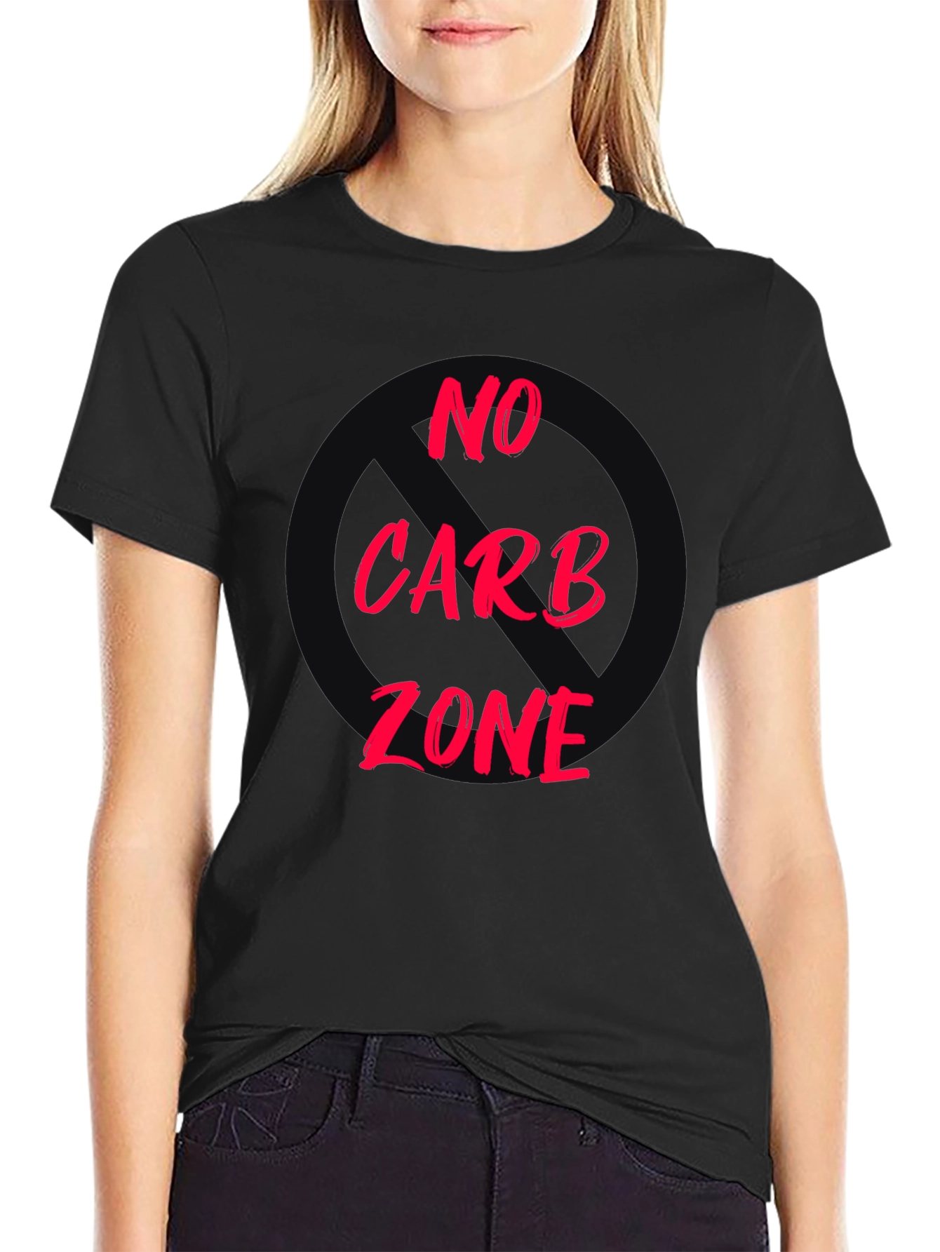 No Carb Zone Black T-Shirt