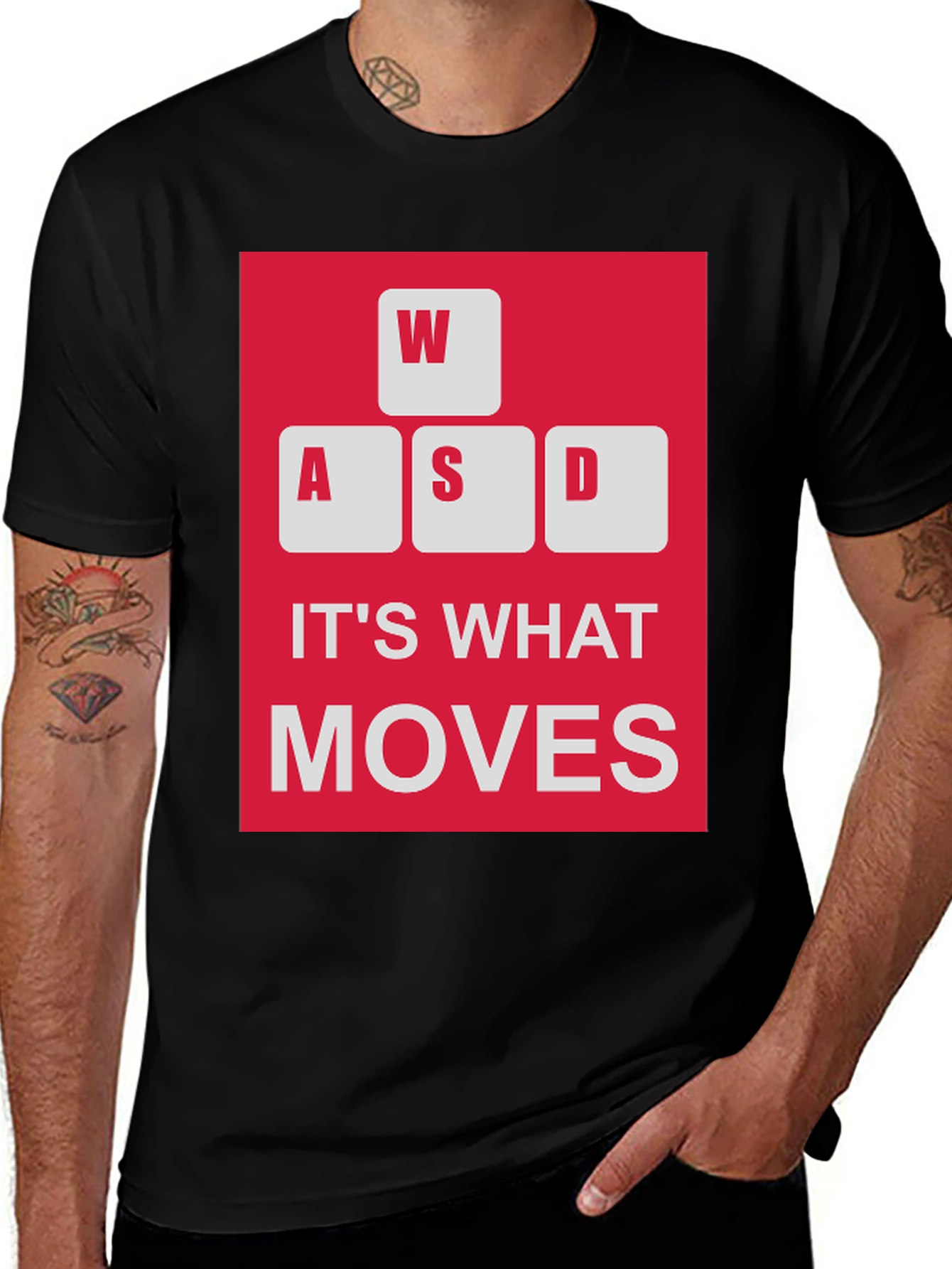 WASD Moves Gamer T-Shirt - Black Cotton Tee