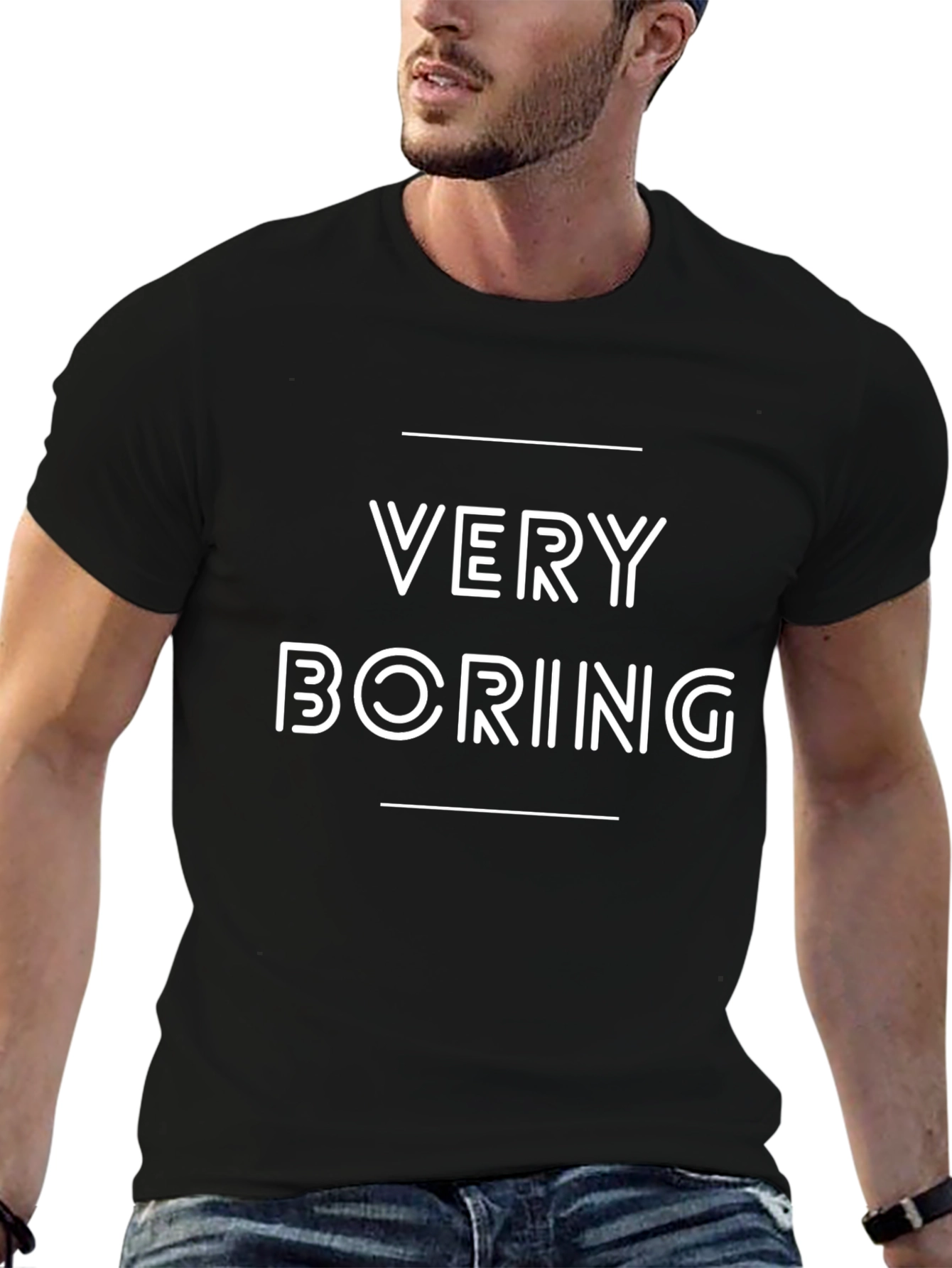 Very Boring Graphic Black T-Shirt
