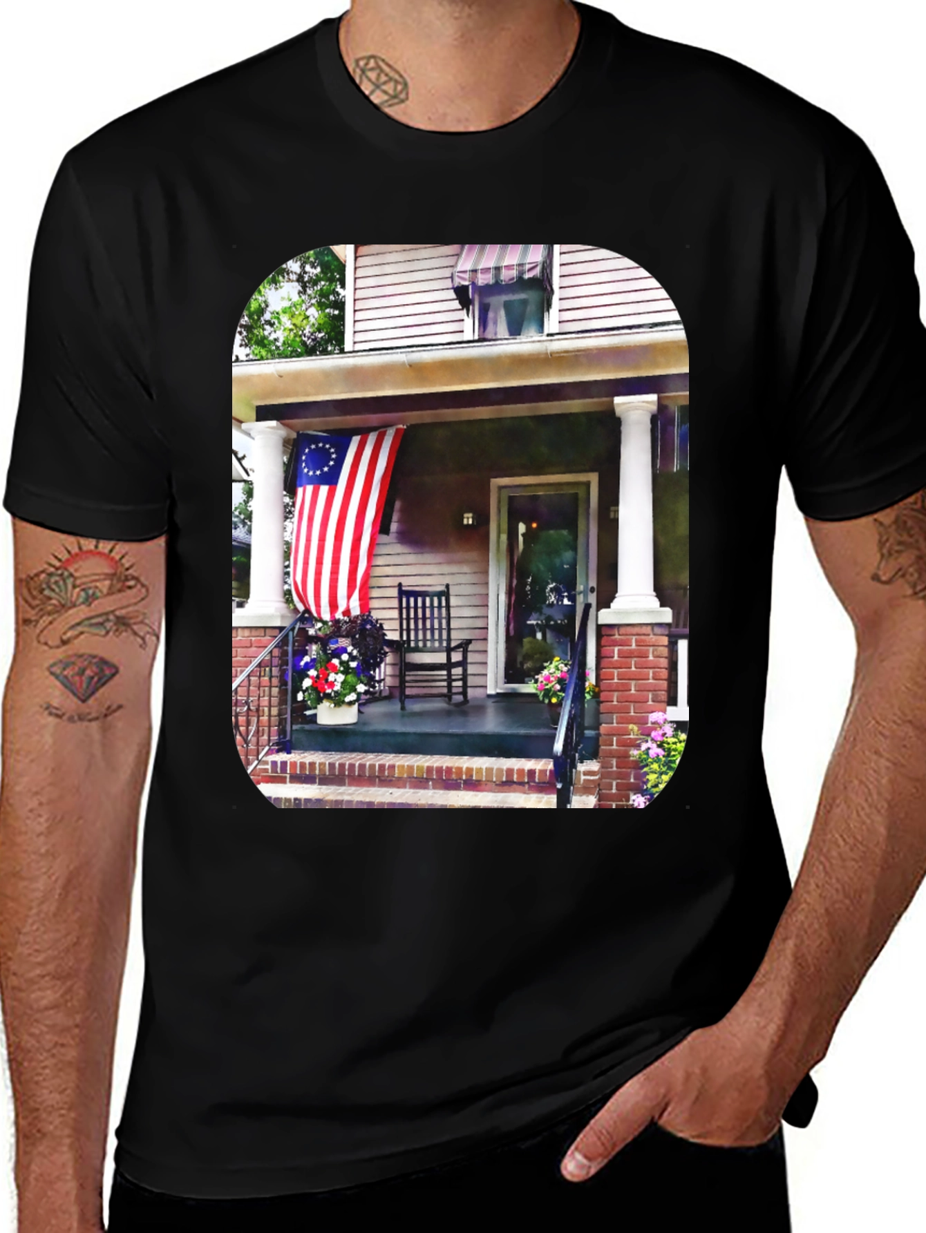 Patriotic Porch Graphic Tee