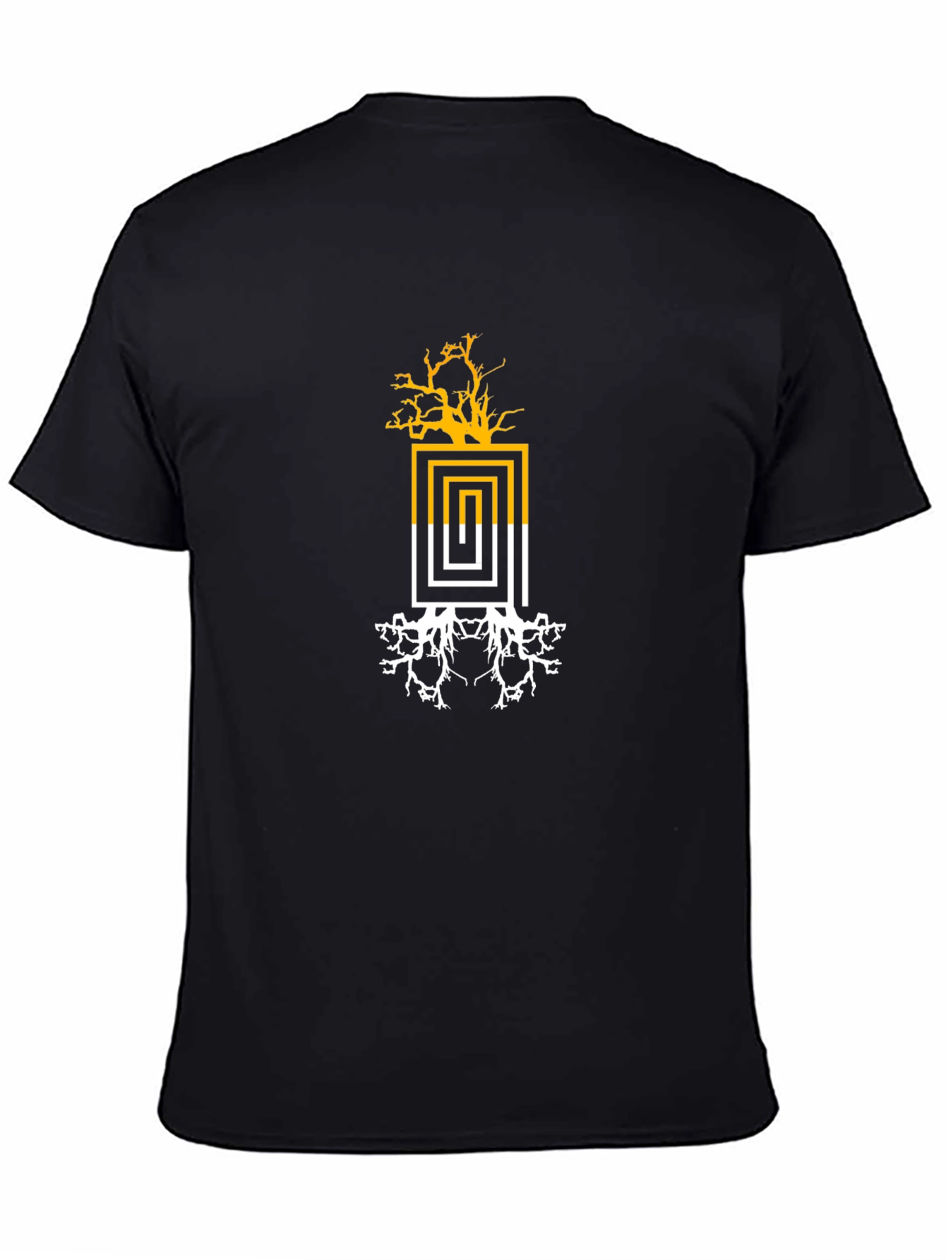 Abstract Tree Graphic Tee - Black