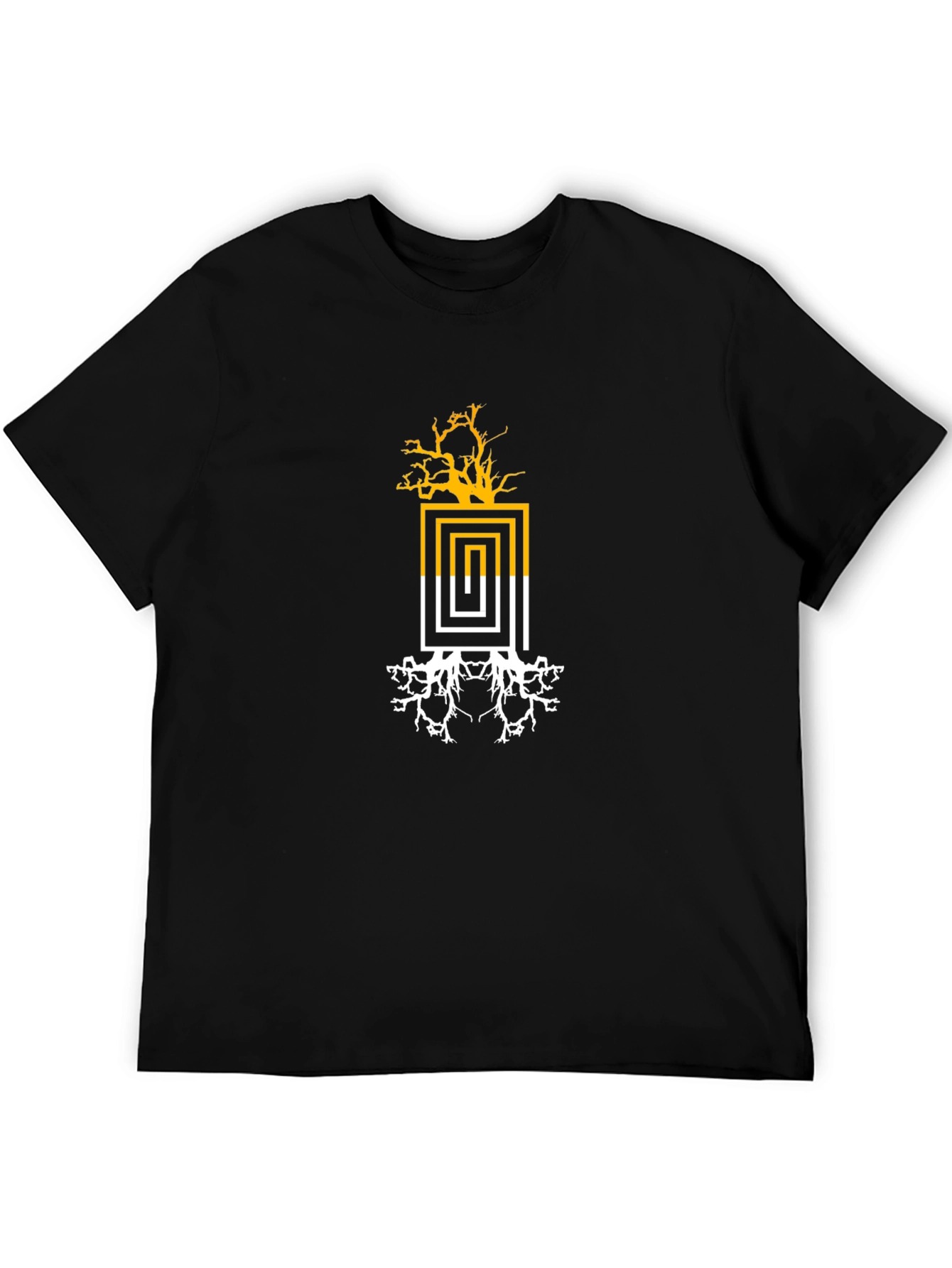 Abstract Tree Graphic Tee - Black