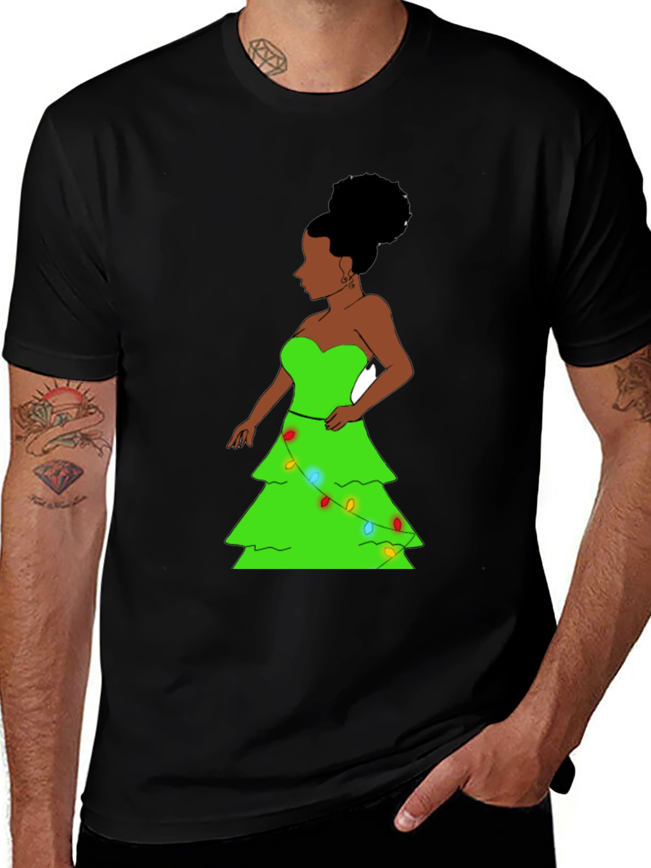 Christmas Tree Woman Graphic Tee