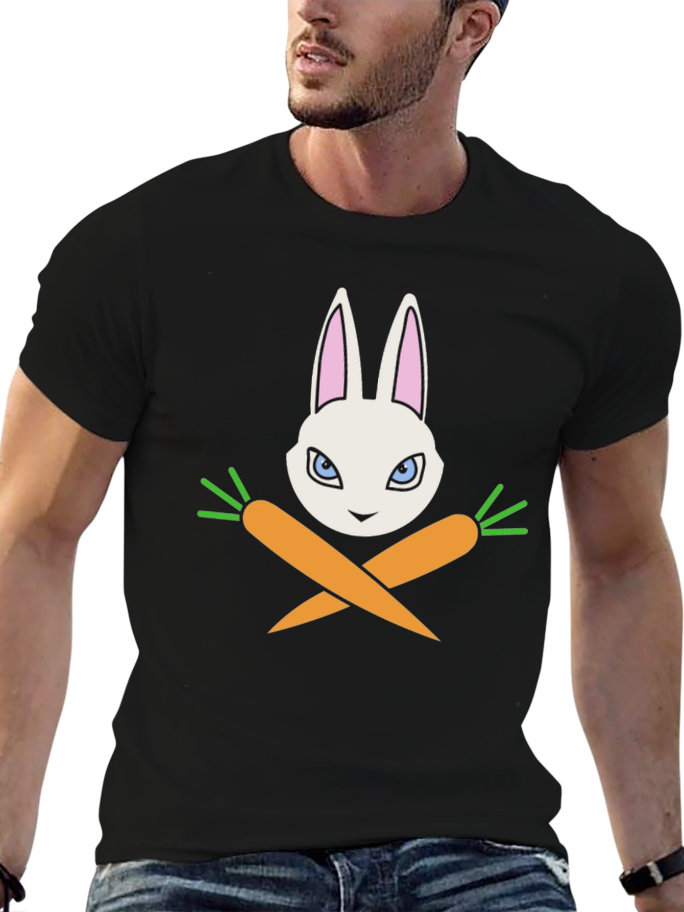 Rabbit & Carrots Graphic T-Shirt - Black