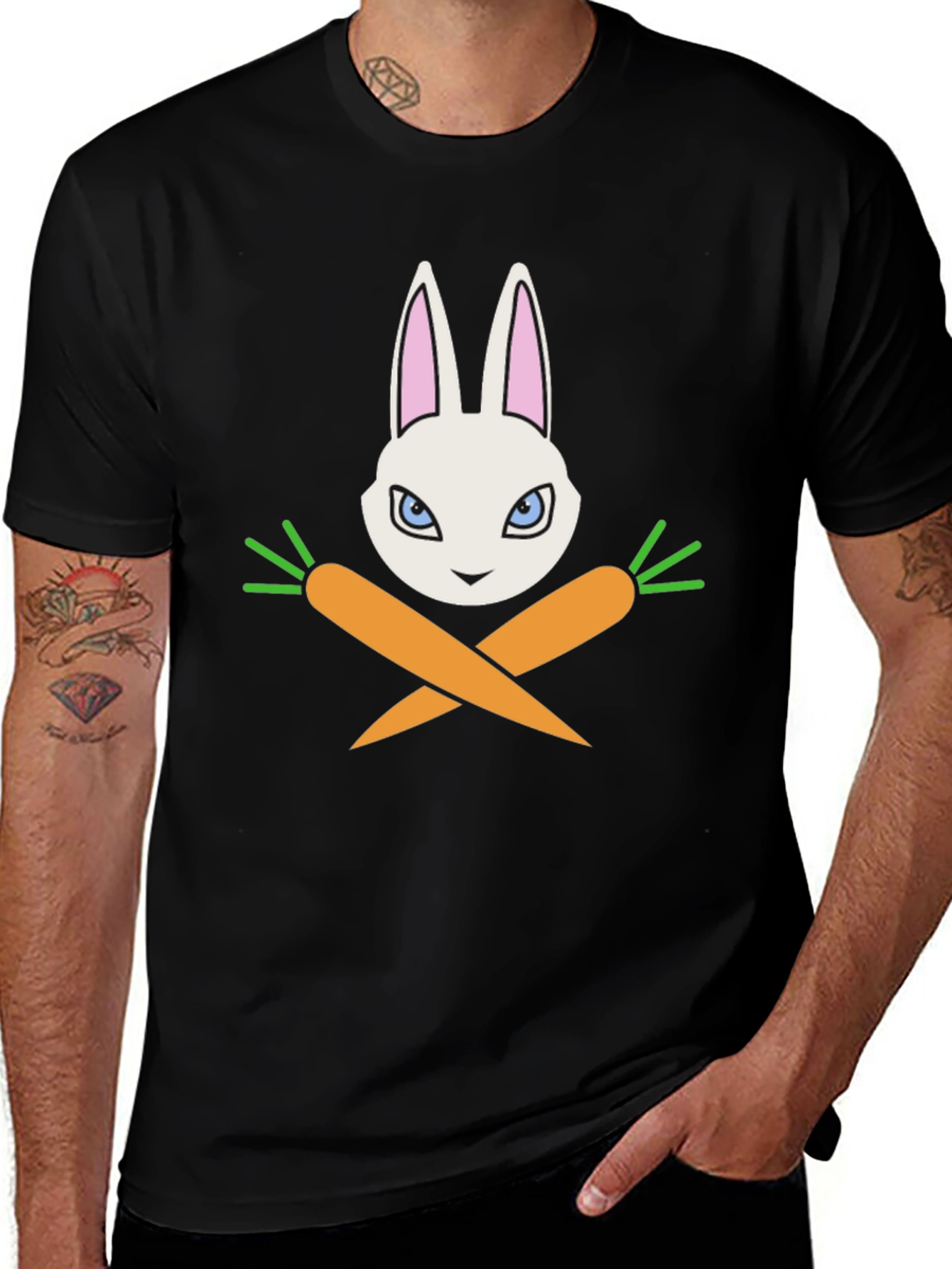 Rabbit & Carrots Graphic T-Shirt - Black