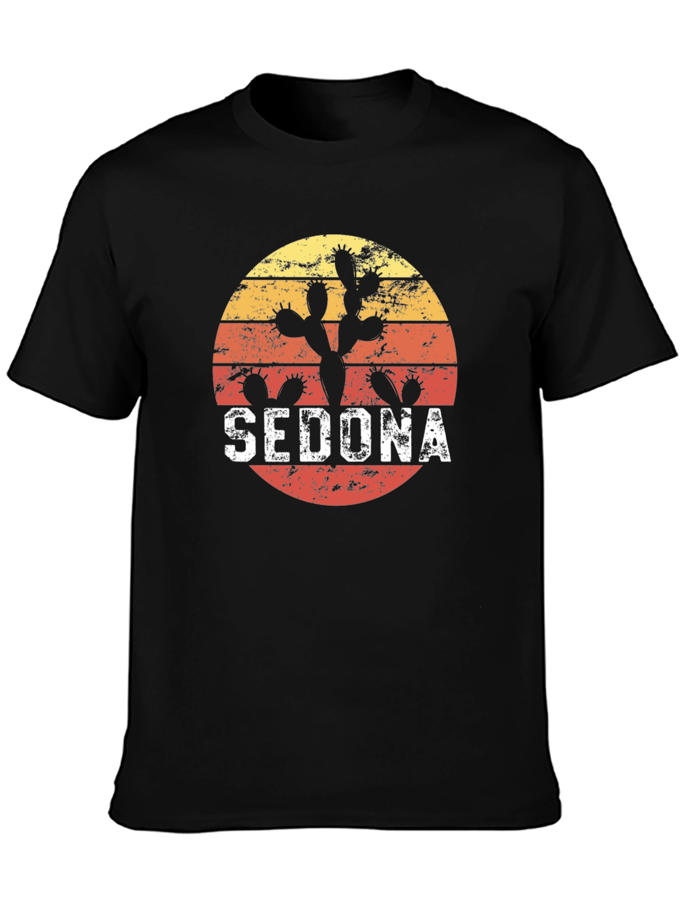 Sedona Cactus Retro Sunset Graphic T-Shirt
