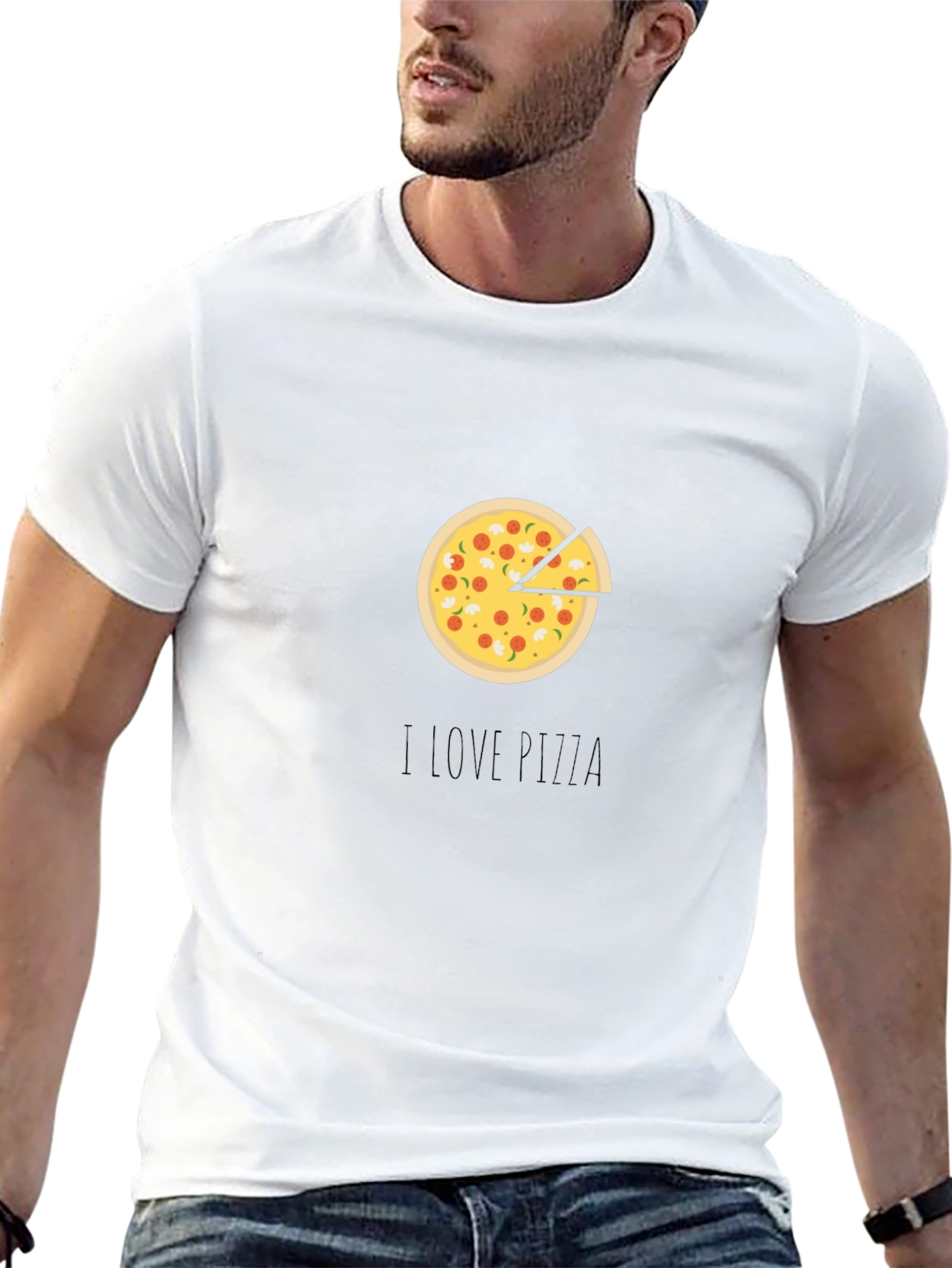 I Love Pizza Graphic Tee - Casual Black T-Shirt