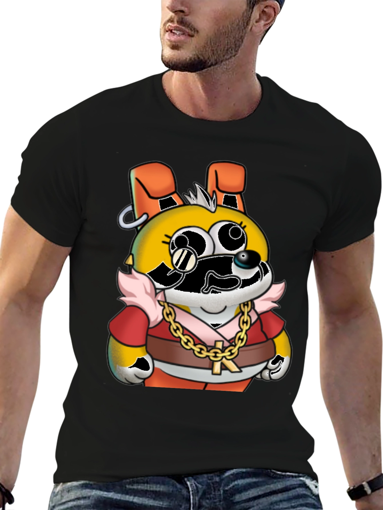 Cartoon Character Graphic Black T-Shirt