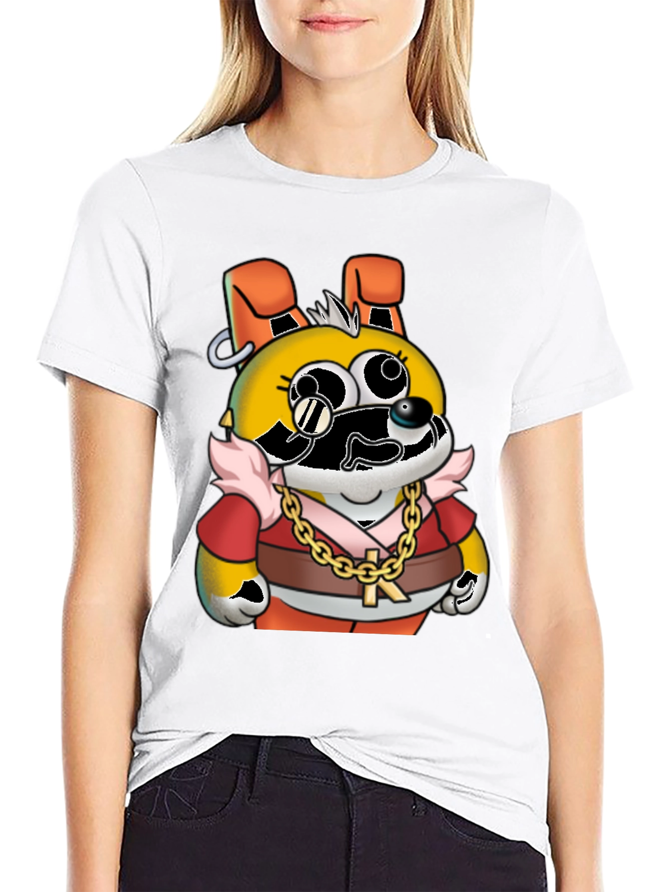Cartoon Character Graphic Black T-Shirt