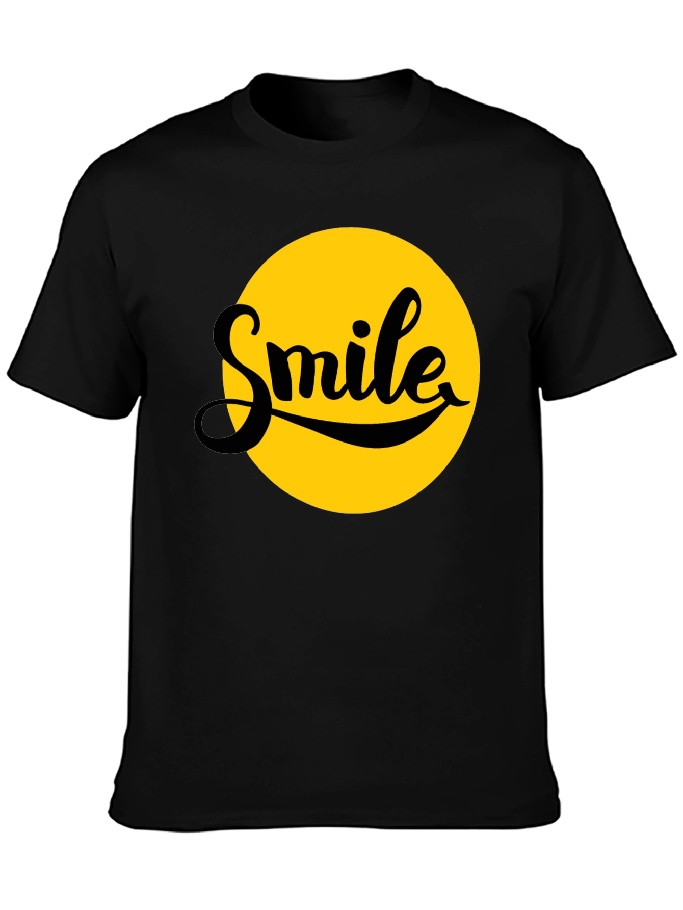 Smile Graphic T-Shirt - Black - Soft Cotton