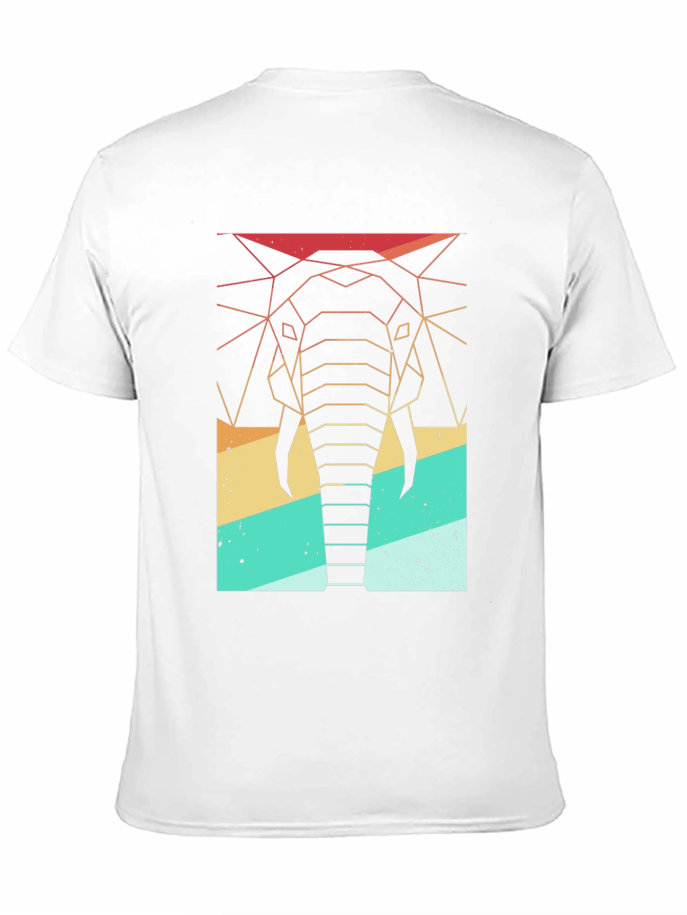 Geometric Elephant Retro T-Shirt