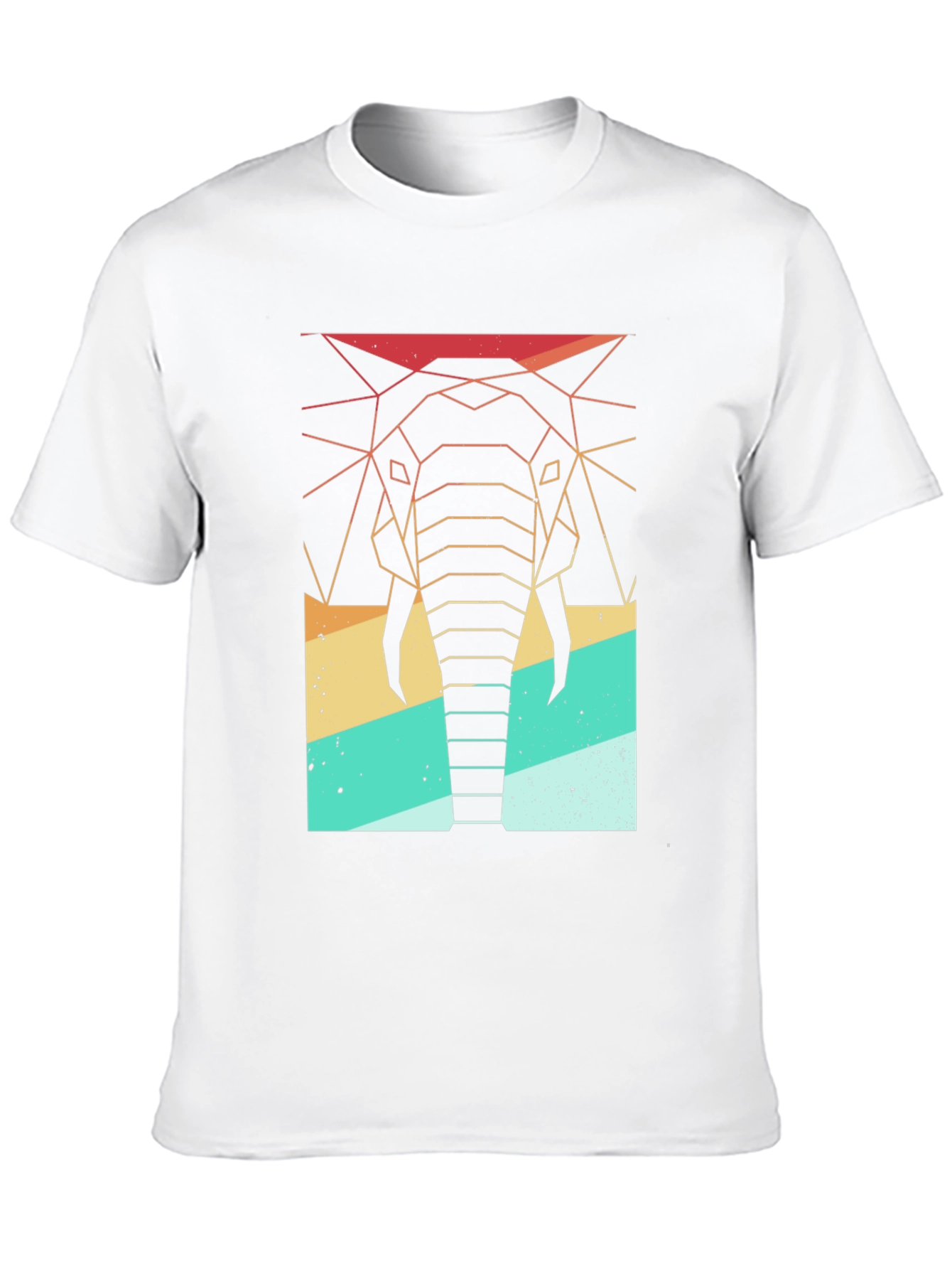 Geometric Elephant Retro T-Shirt