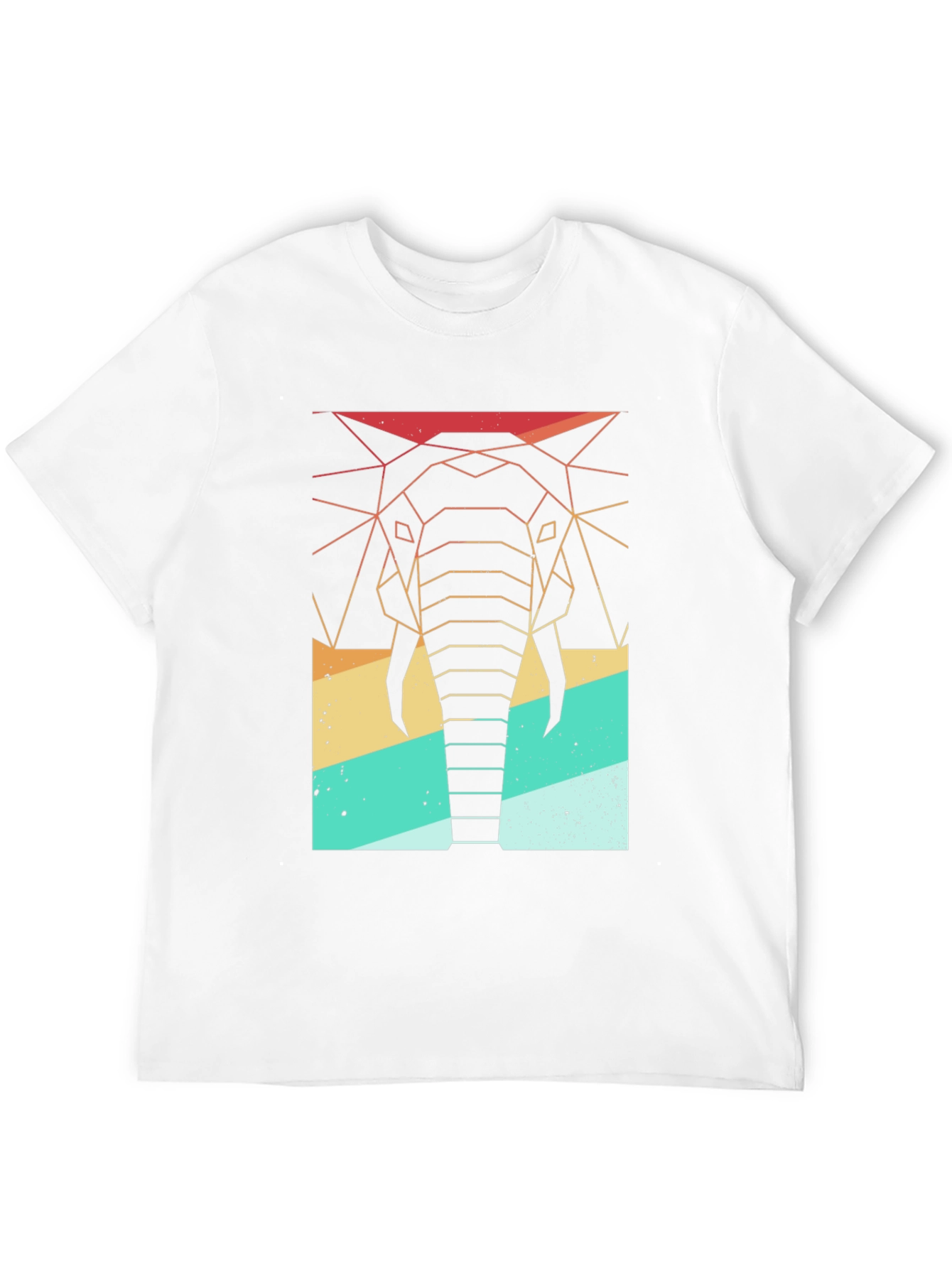 Geometric Elephant Retro T-Shirt