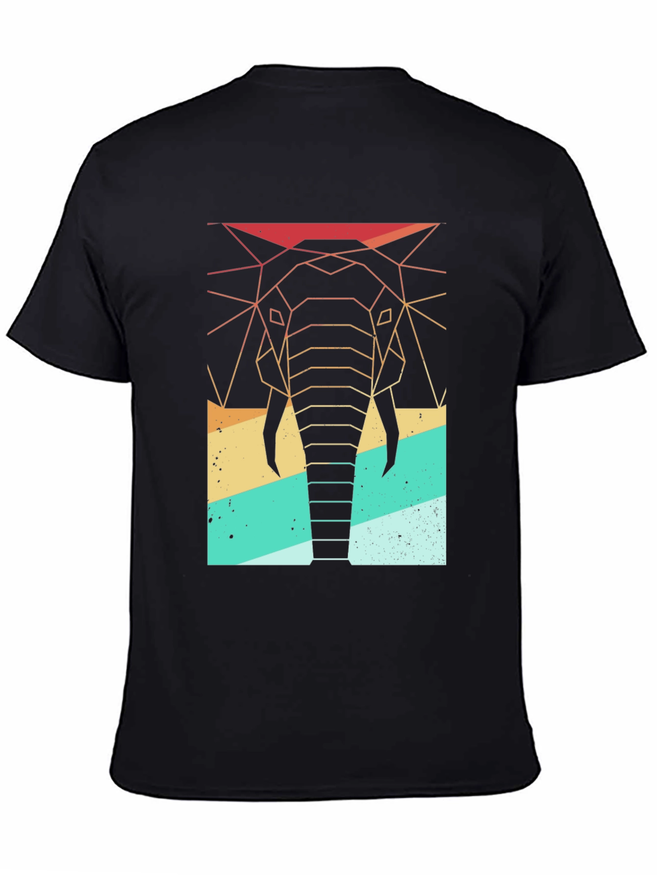 Geometric Elephant Retro T-Shirt