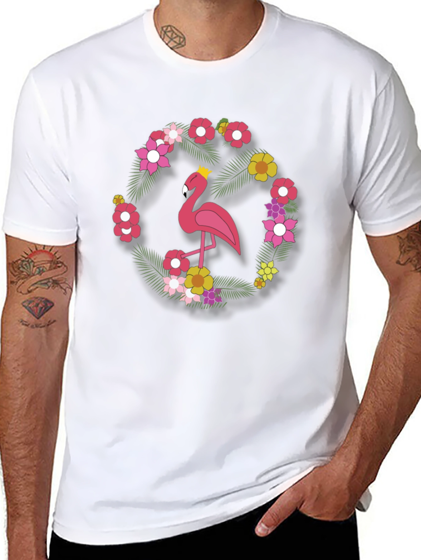 Flamingo Floral Tee - Tropical Style Shirt