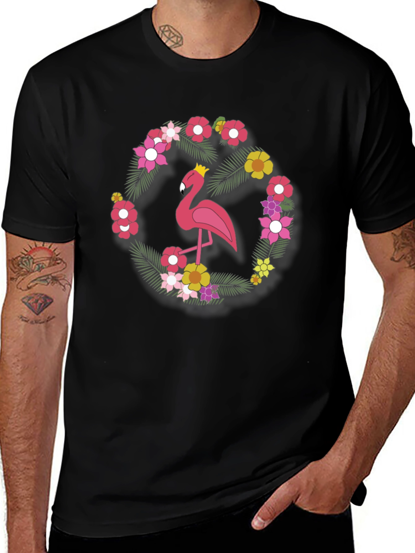 Flamingo Floral Tee - Tropical Style Shirt