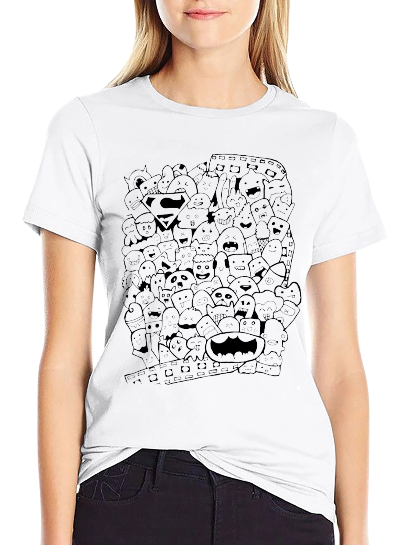 Mens Graphic Doodle Tee - Superhero Edition