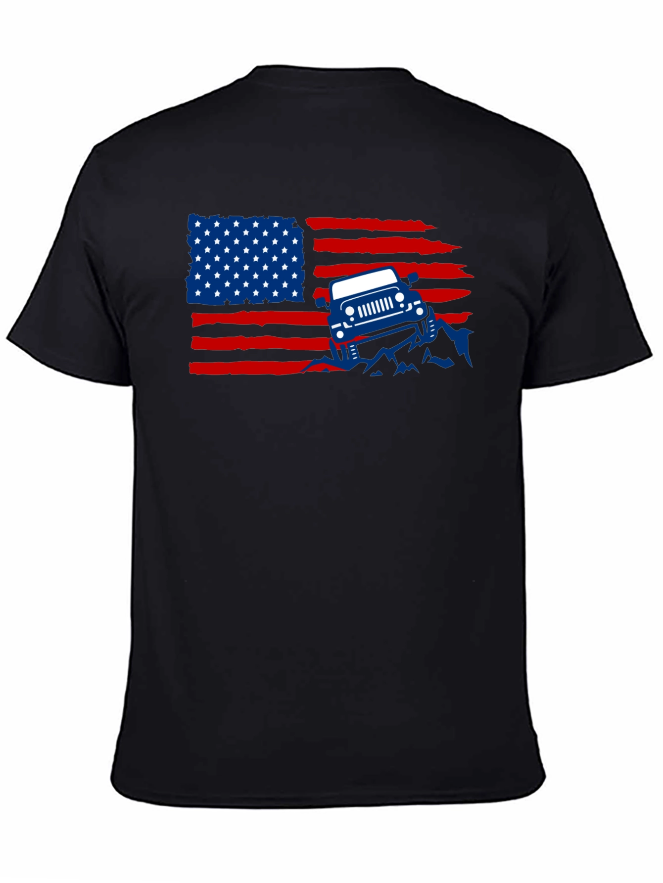 American Flag Jeep Graphic T-Shirt