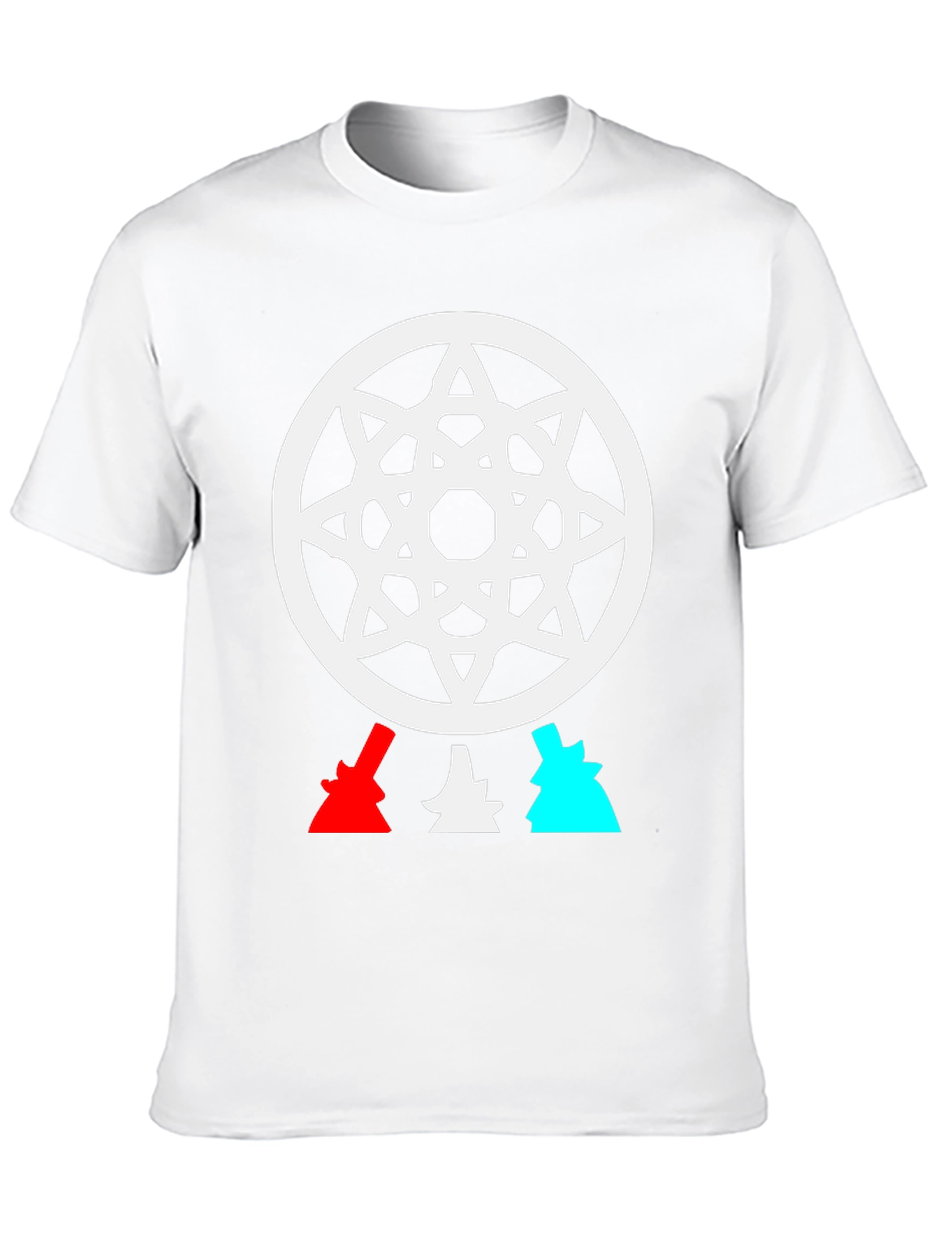 Geometric Star Design Black T-Shirt