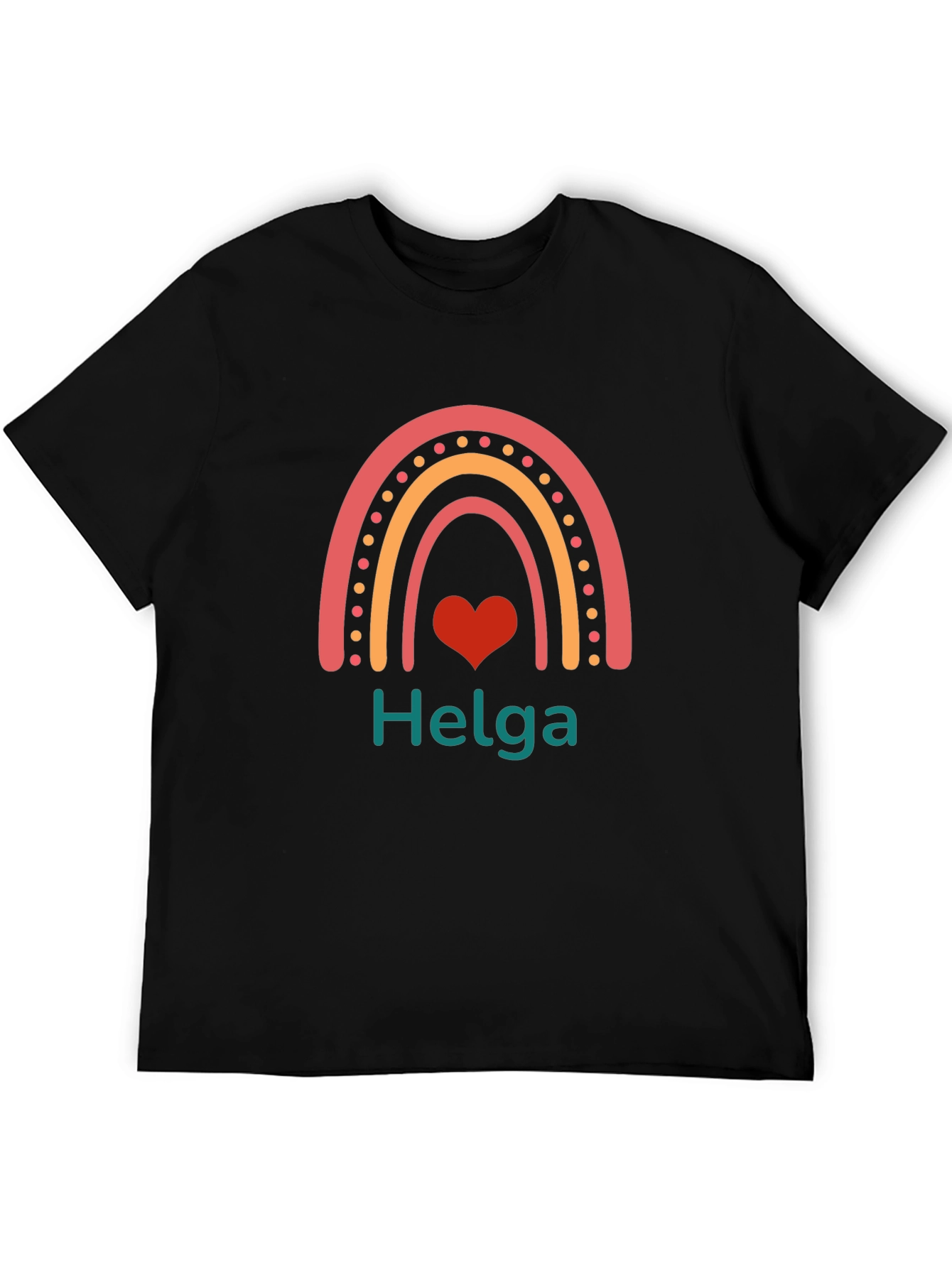Helga Rainbow Heart Personalized T-Shirt