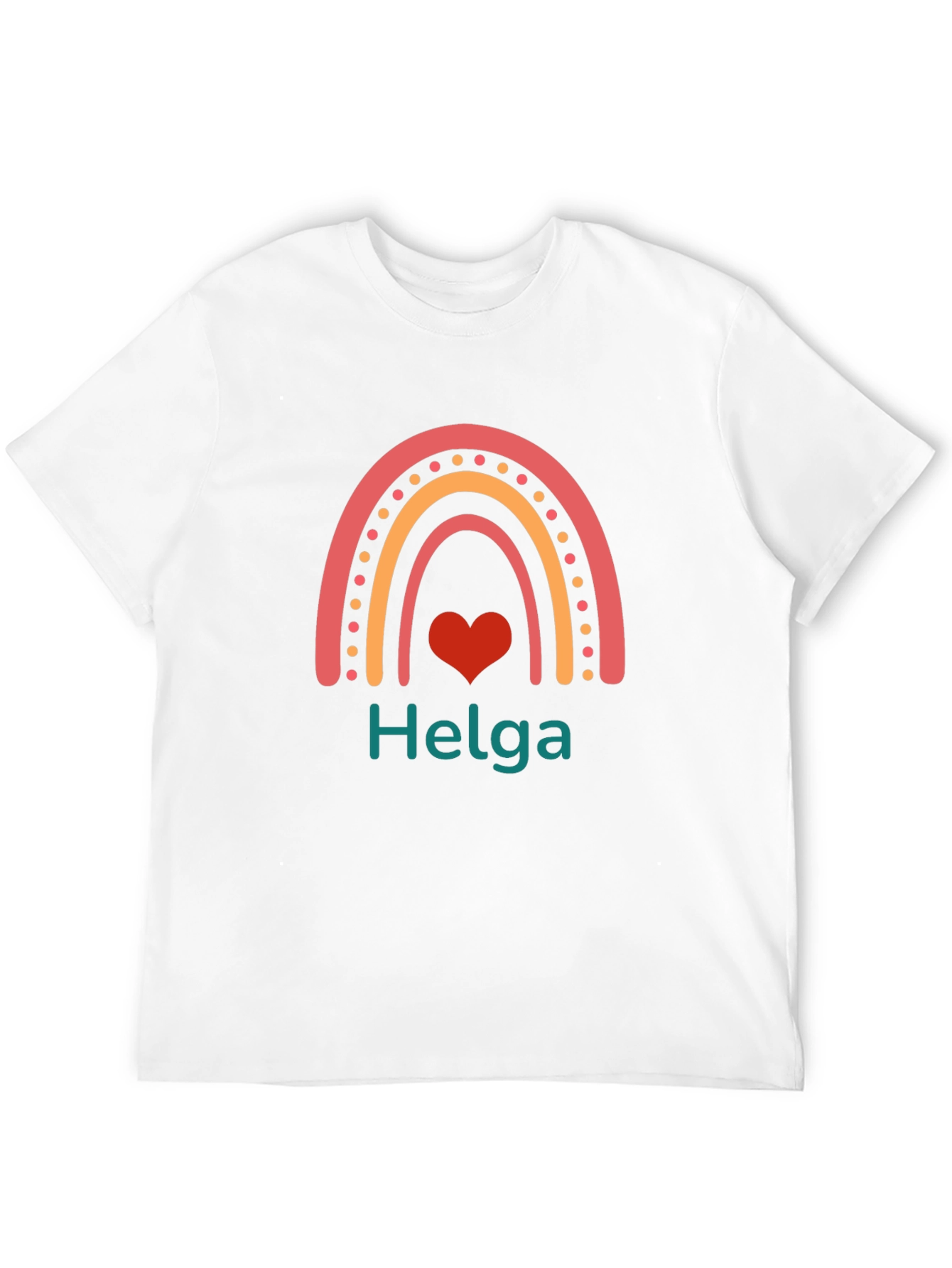 Helga Rainbow Heart Personalized T-Shirt