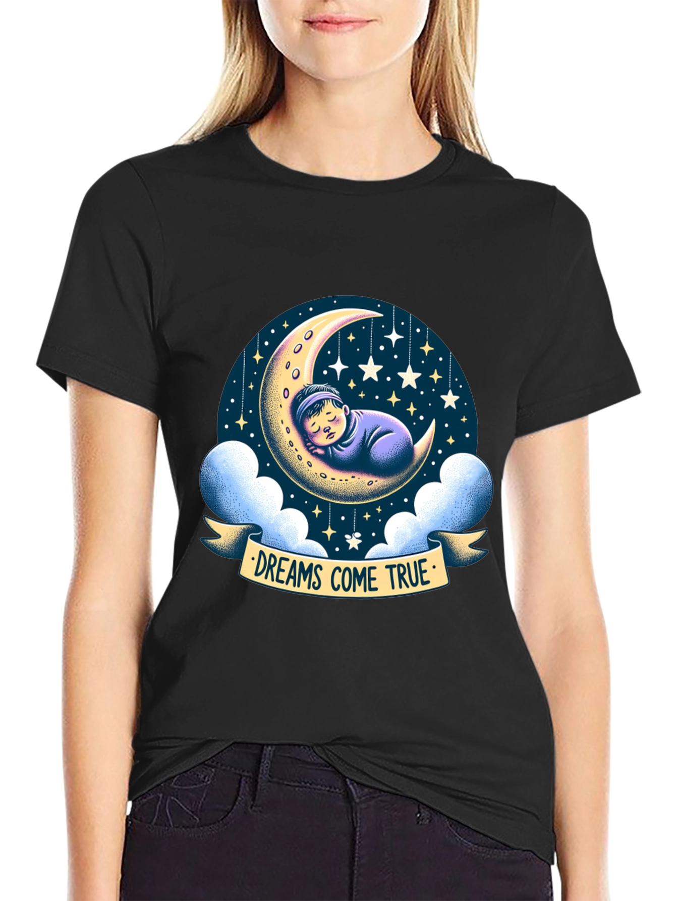 Dreams Come True Graphic Tee - Black