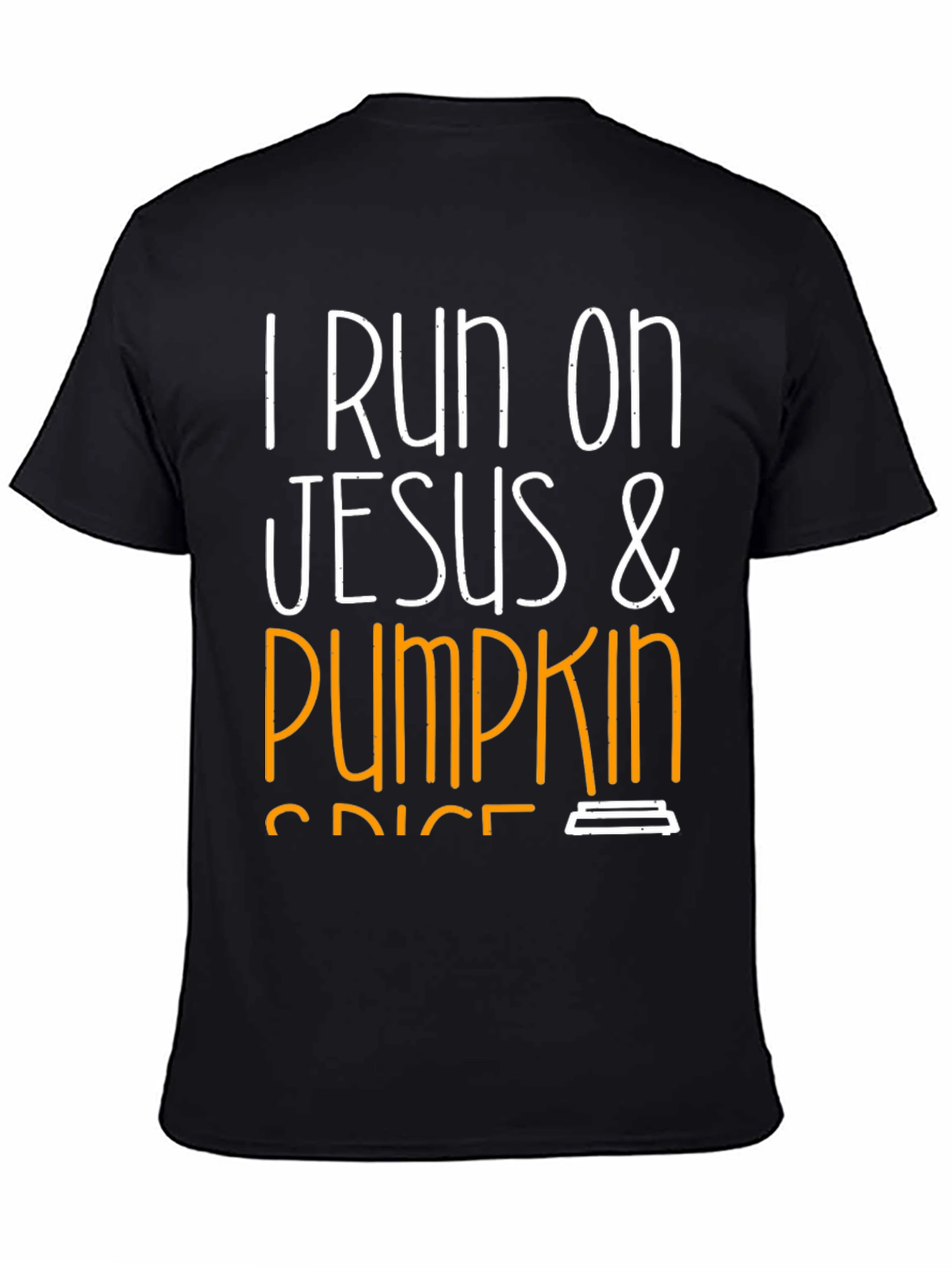 I Run On Jesus & Pumpkin Spice Black T-Shirt