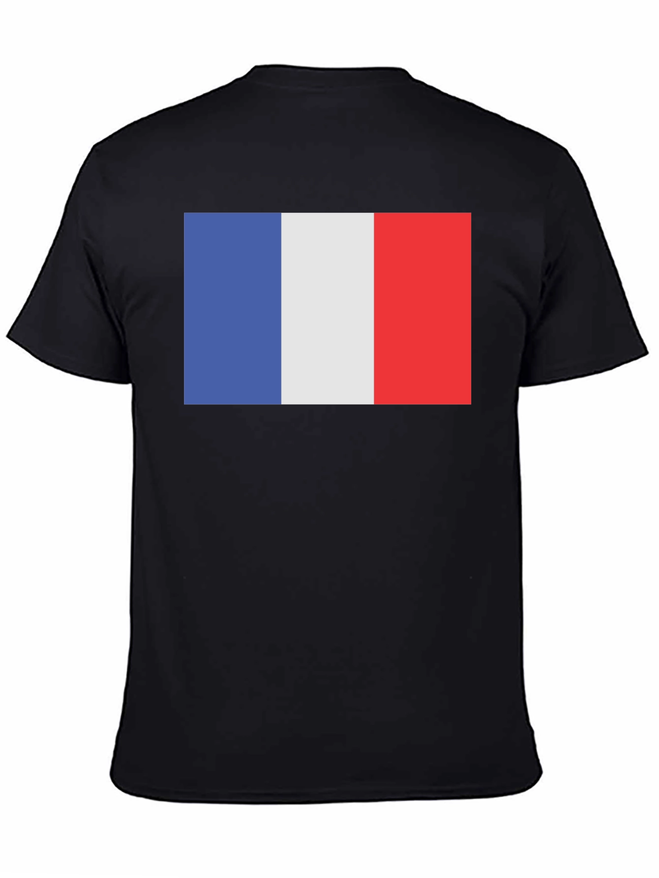 French Flag T-Shirt - Black Short Sleeve