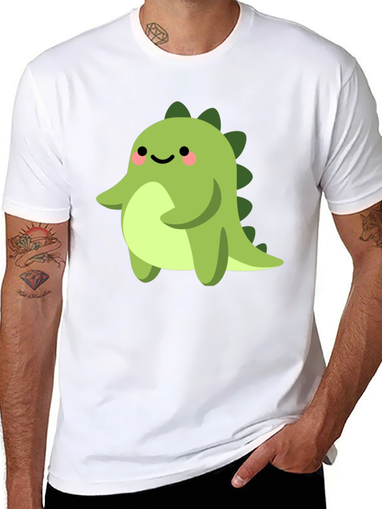 Cute Cartoon Dinosaur Graphic T-Shirt