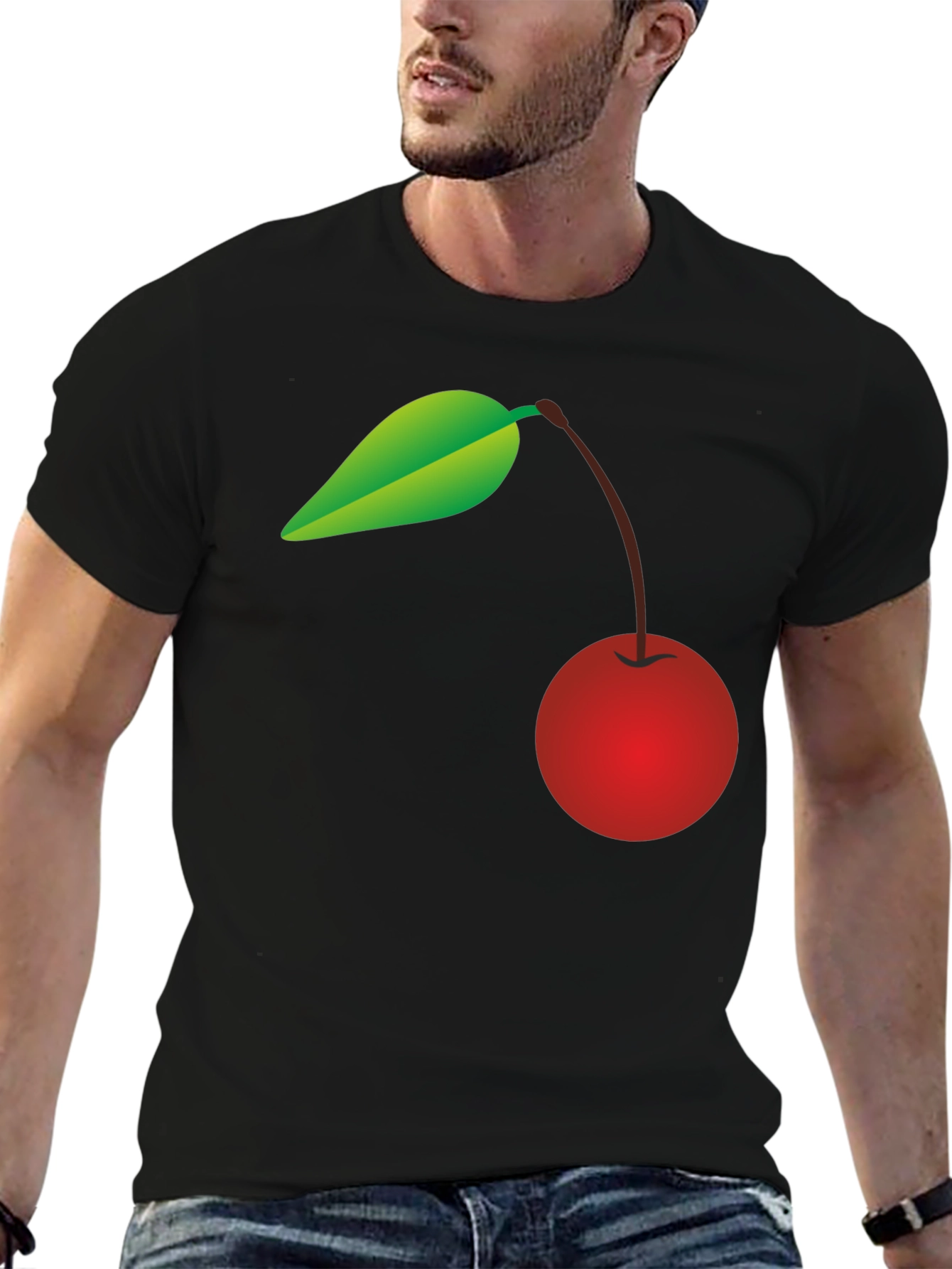 Cherry Graphic Black T-Shirt - Trendy Casual Wear