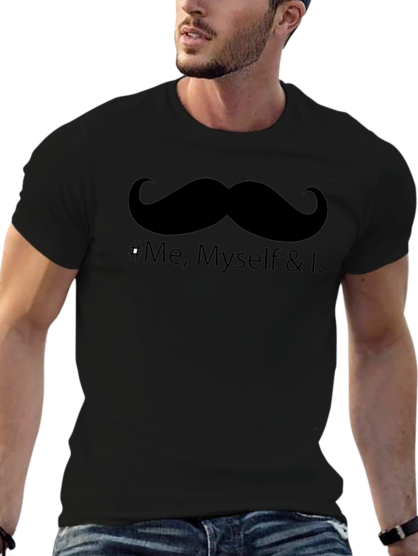 Mustache & Self Love Graphic Tee - Black