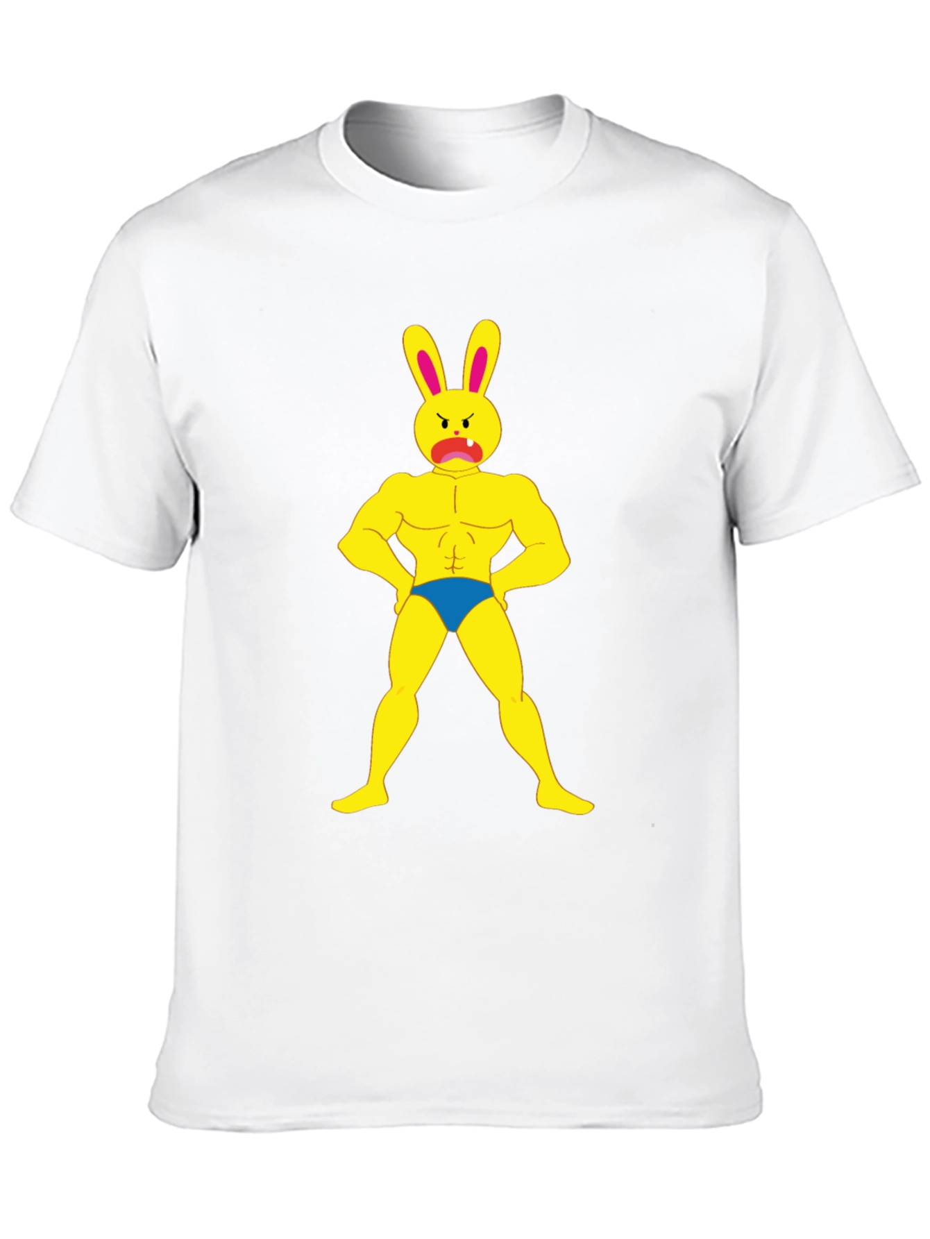 Funny Buff Bunny Graphic Black T-Shirt