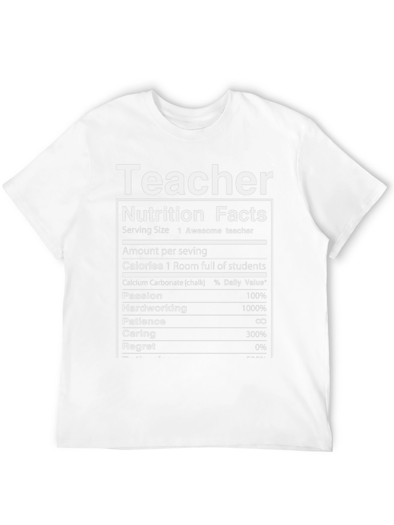 Teacher Nutrition Facts T-Shirt